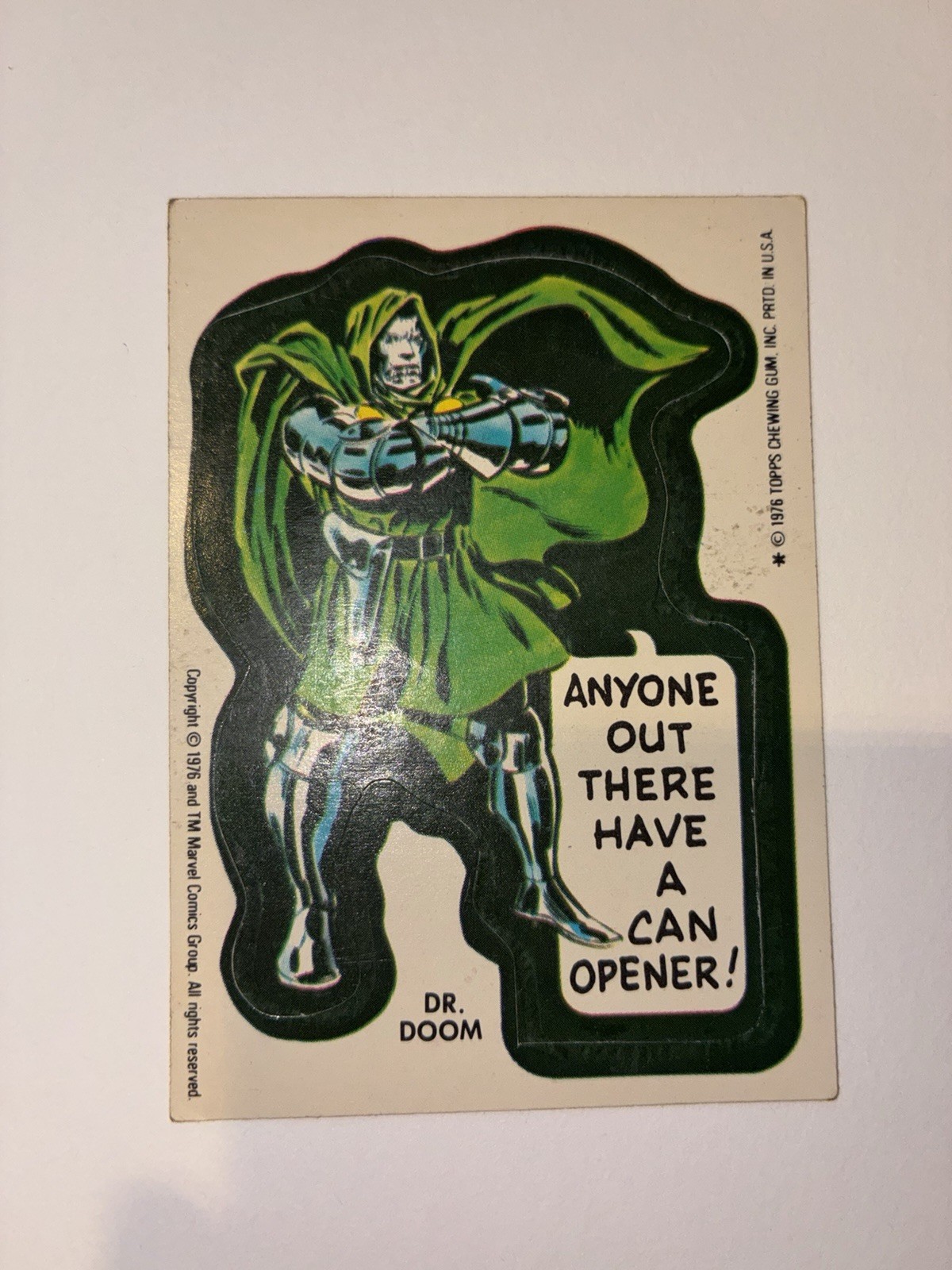 Dr. Doom 1976 Topps Chewing Gum Comic Book Heroes Stickers. Marvel Dr. Doom 1976 Topps Chewing Gum Comic Book Heroes Stickers. Marvel