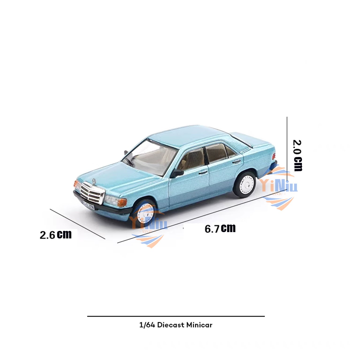 1:64 Mercedes 190E Alloy Diecast - Classic German Sedan Collectible NEW