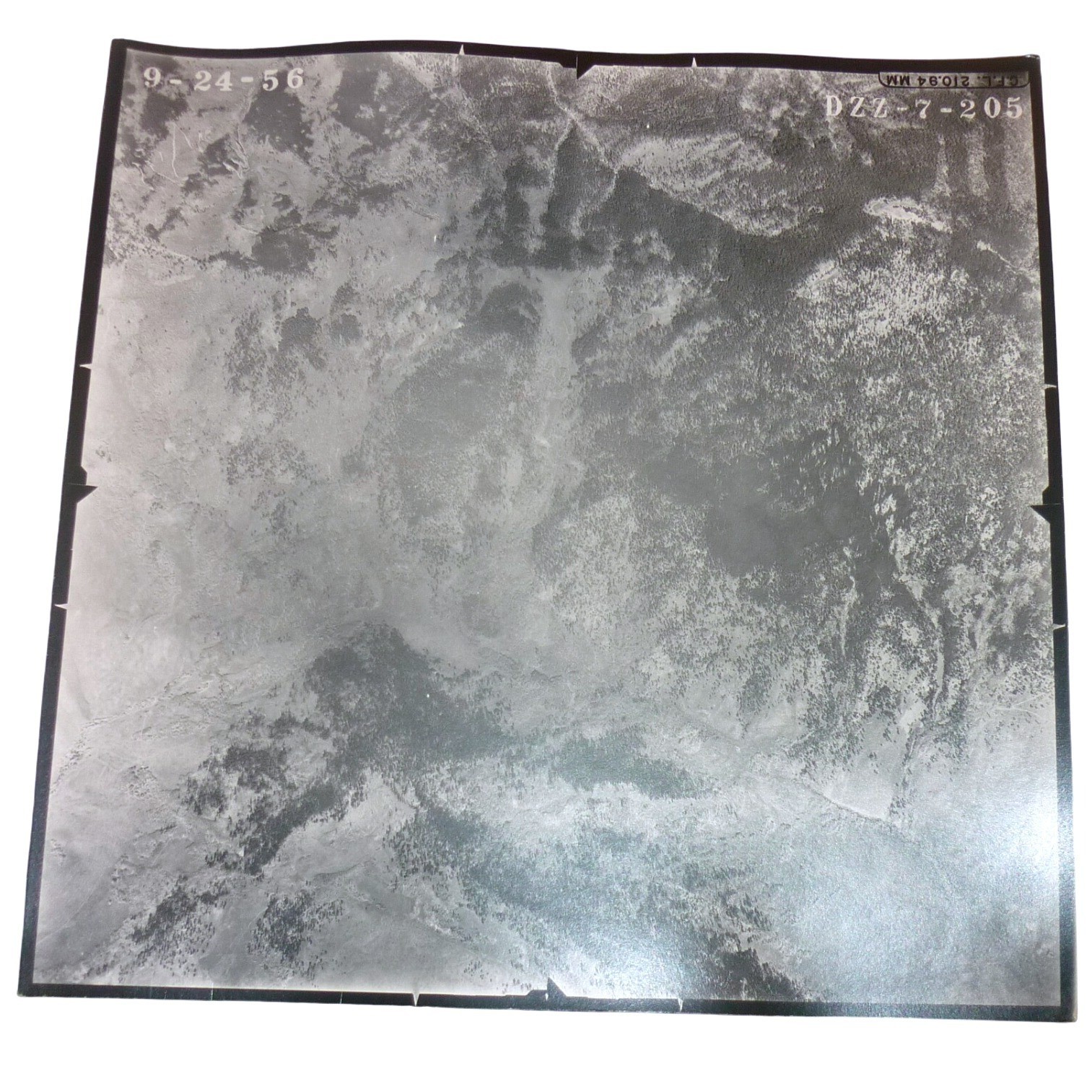 Vtg 1956 Aerial Survey Photo DZZ-7-205 Mountain Topography 9x9 B&W USGS Style