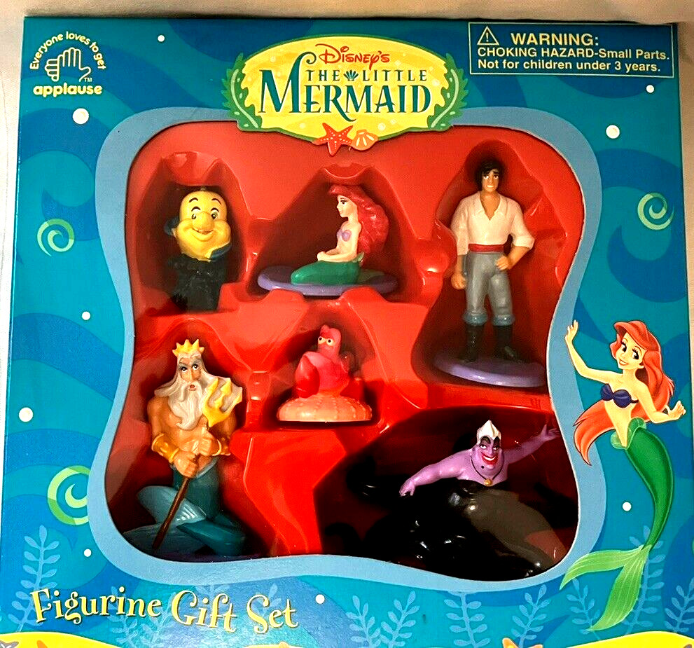 Applause Disney’s The Little Mermaid 6 Piece PVC Figurine Gift Set New In Box