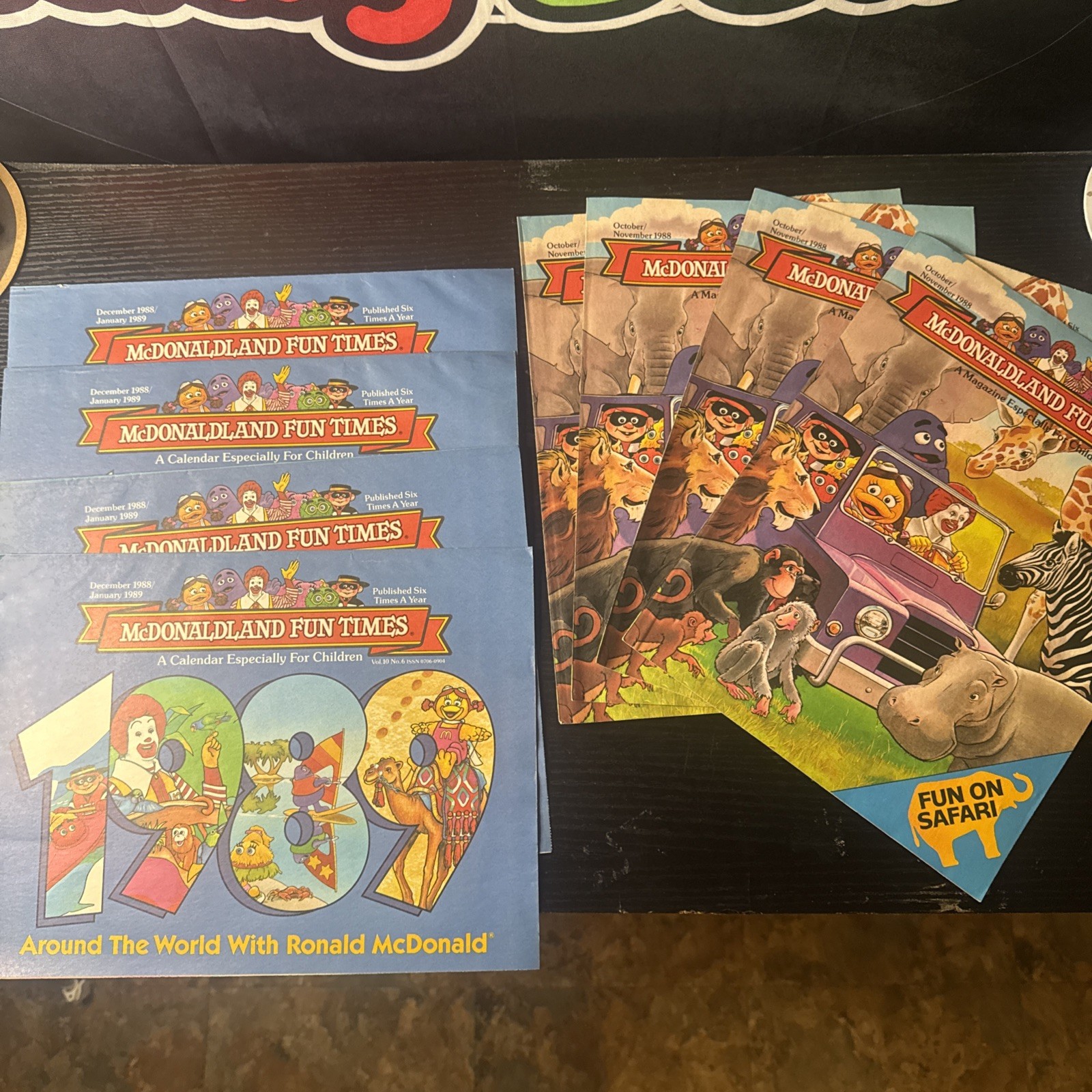 Vintage McDonaldland Fun Times Magazine 1988 (4)& Calendar Around The World(4). Vintage McDonaldland Fun Times Magazine 1988 (4)& Calendar Around The World(4).