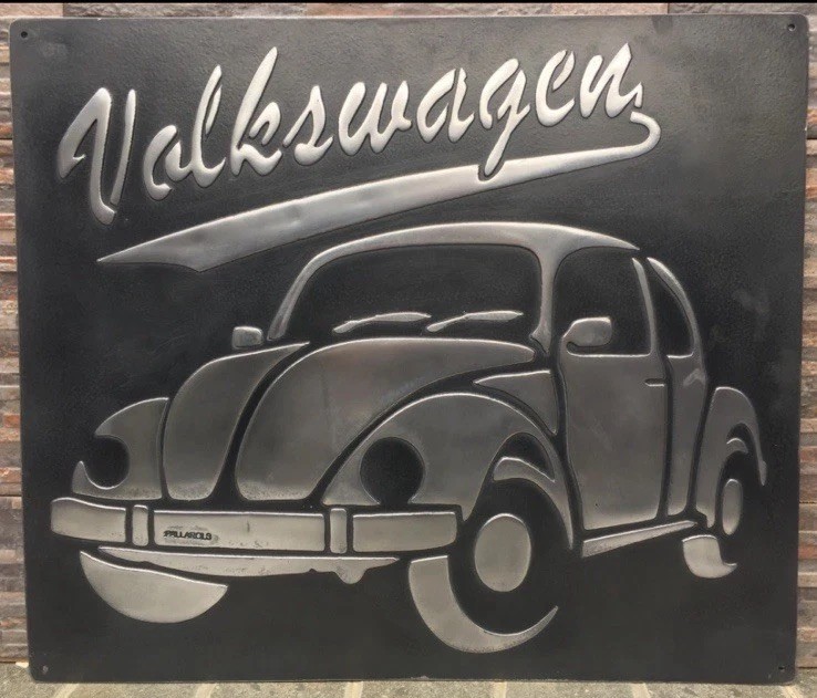 Volkswagen Vintage Steel Garage Sign 20x24 Handmade Aluminum Relief