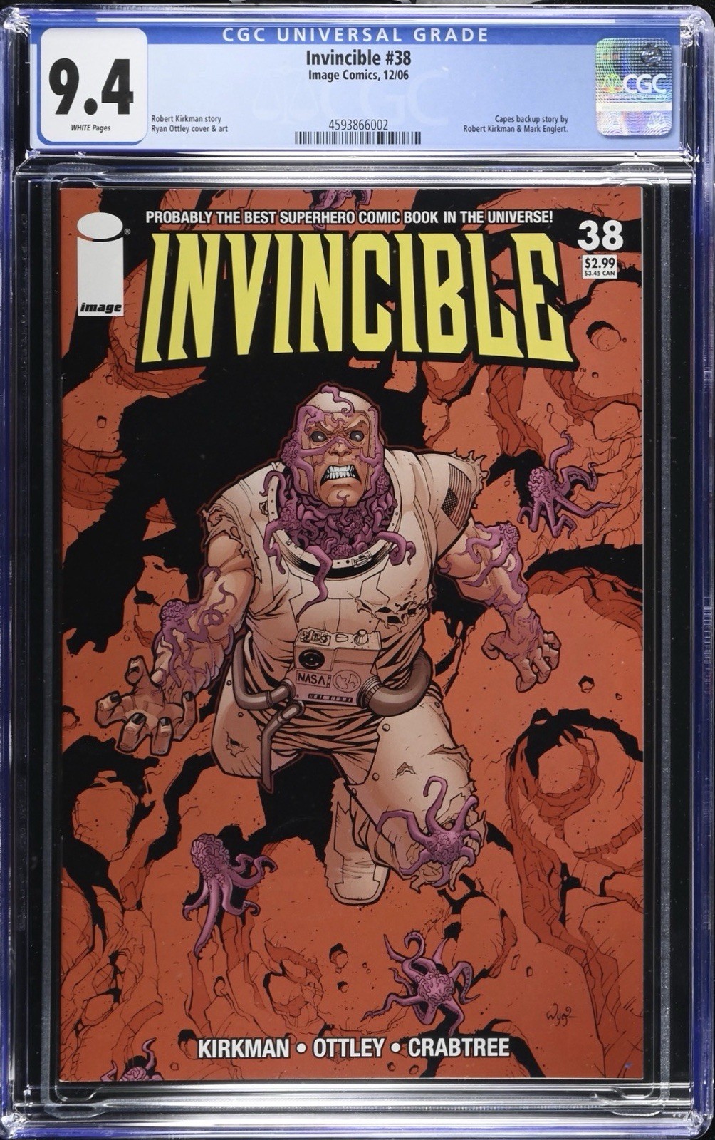 Invincible #38 CGC 9.4 White Pages 2006 Image Comics Robert Kirkman Ryan Ottley