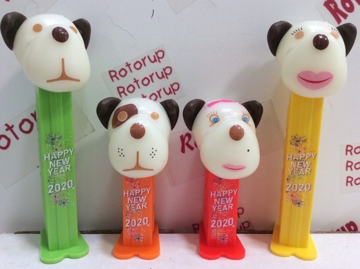 PEZ Barky , Barkina, Barkley , Barkette Happy New Year 2020. 100 sets made.