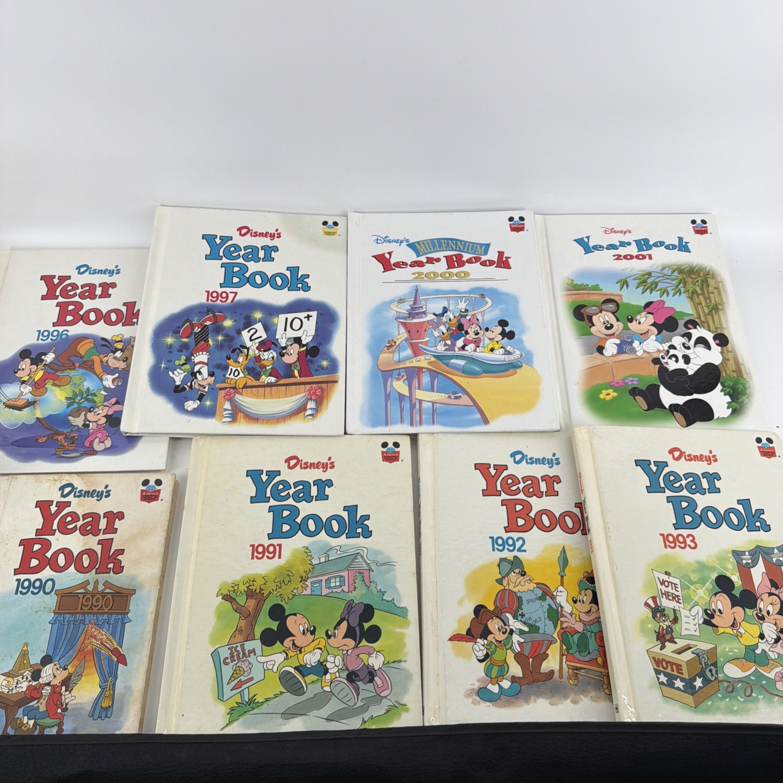 Disney Yearbooks 1990 1991 1992 1993 1996-2001 Lot 8 Hardcover Books