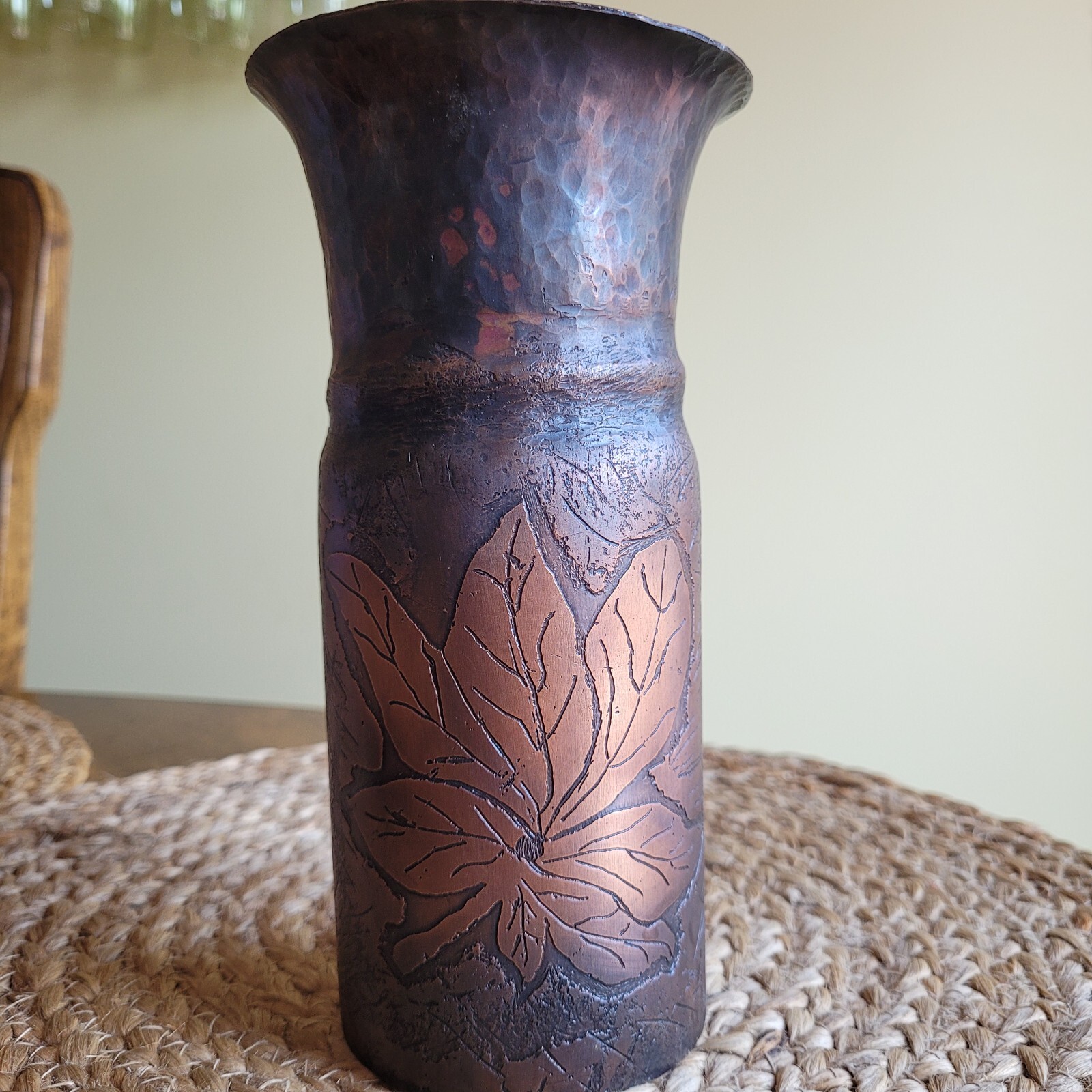Trench Art Vase Wolfsburg Castle Germany Flared Hammered German ? WW2