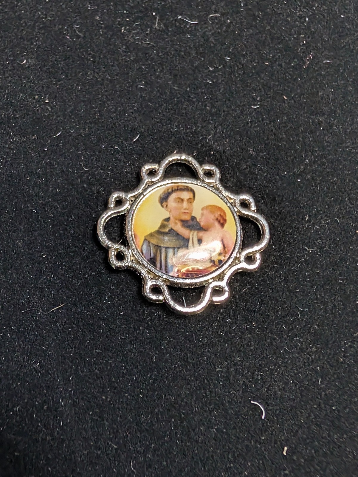 Vintage St. Anthony of Padua 3rd Class Relic Medal Pendant Rosary Centerpiece