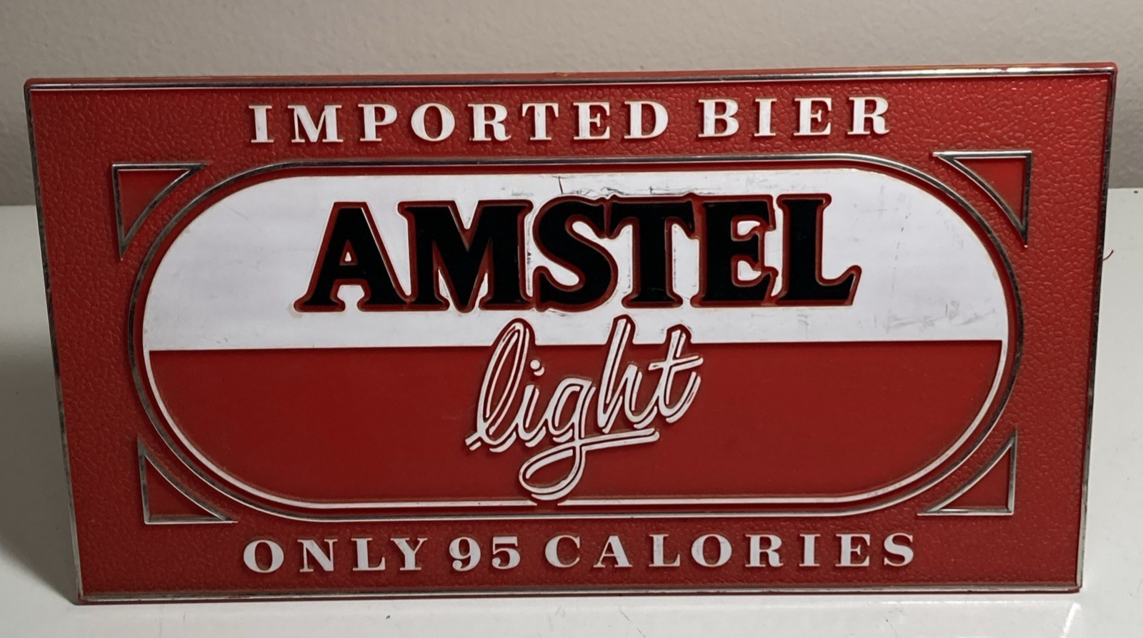 Amstel Light Imported Bier Hard Plastic Bar Sign With Stand