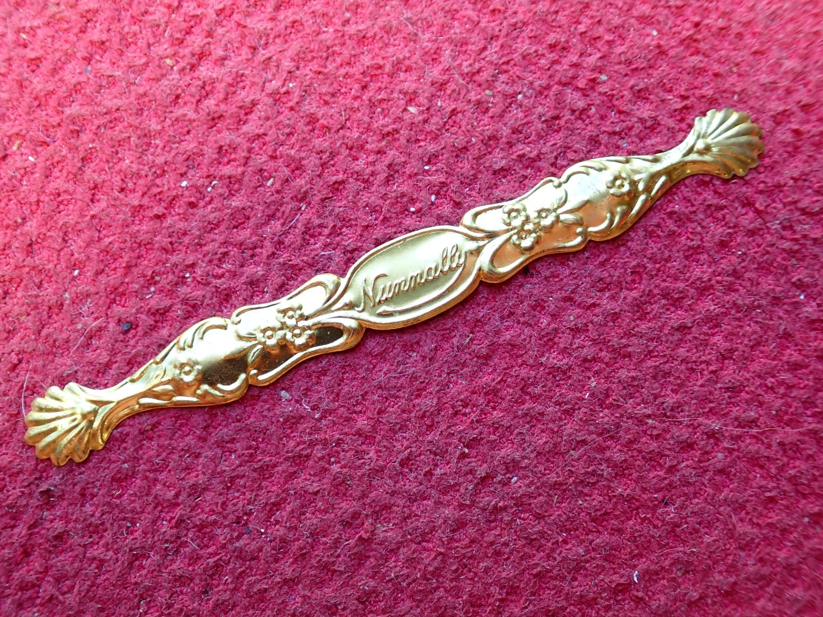 Antique Pressed Brass Nunnally Advertising Candy Tongs Never Used