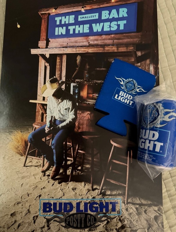 Post Malone Stagecoach 2026 Bud Light Lot of items Poster, squish, can, bandana