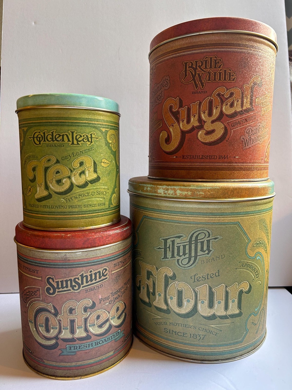Vintage 1970s Ballonoff Nesting Canister Set | Retro Kitchen Storage Tins