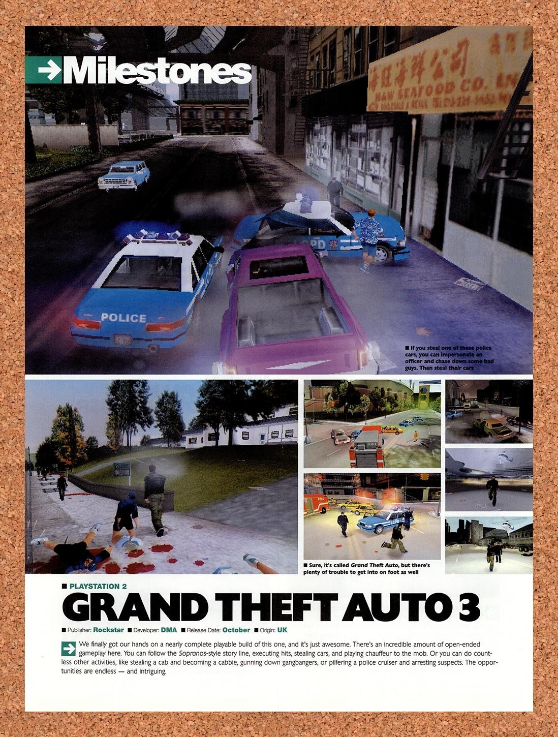 2001 Grand Theft Auto III PS2 Original Advertisement / Retro Promo vr5 2001 Grand Theft Auto III PS2 Original Advertisement / Retro Promo vr5