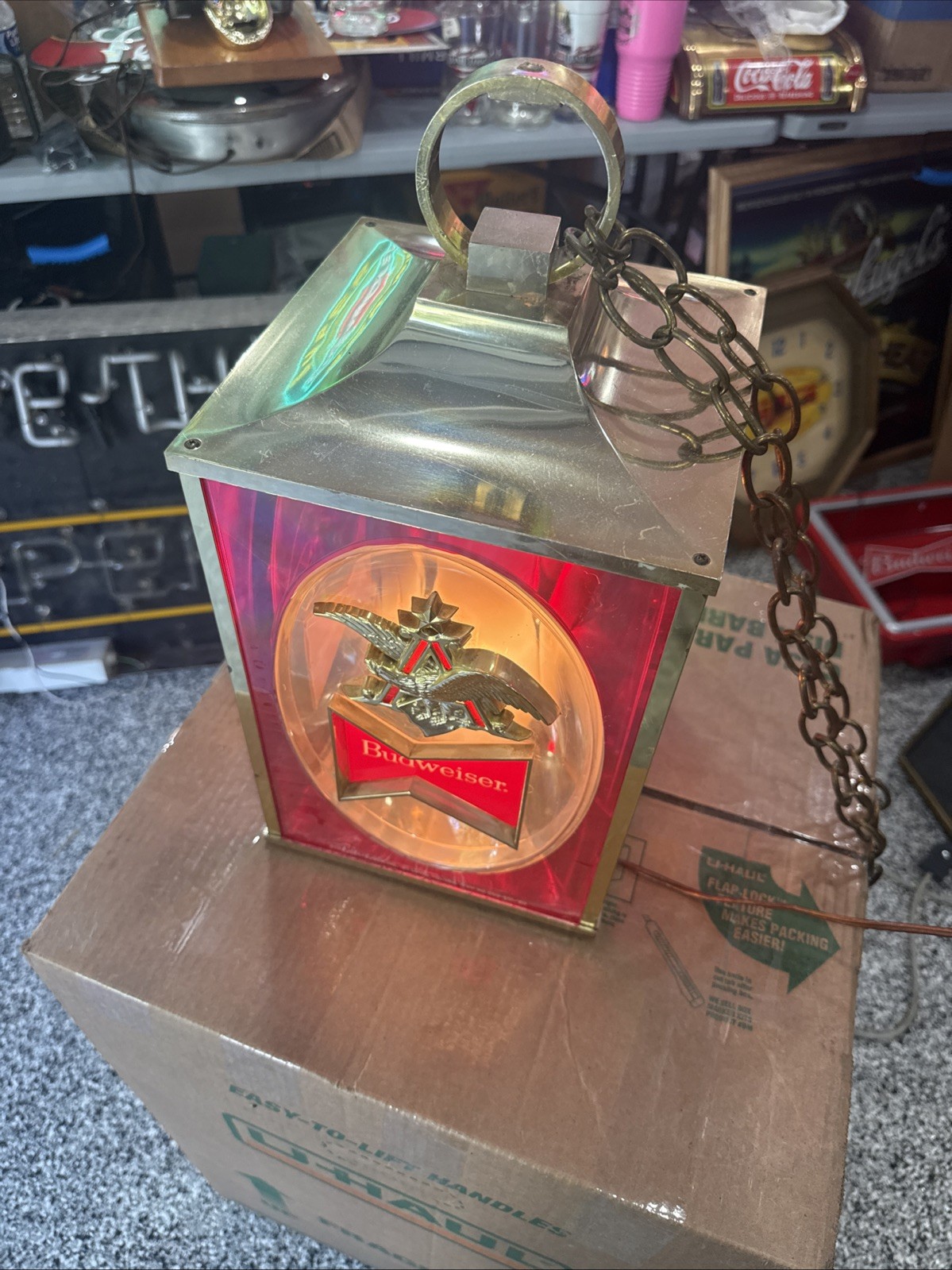 Budweiser Electric Light Hanging Lantern Anheuser-Busch Advertising 003-201-68