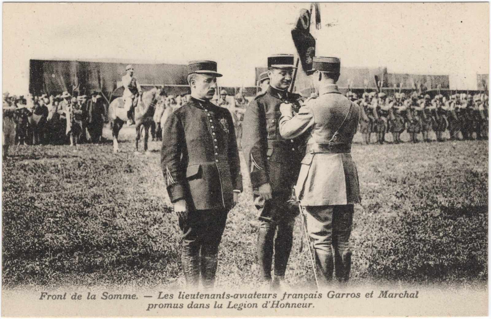 Roland Garros & Marchal WWI Aviator RPPC, Legendary POW Escape Duo 1918
