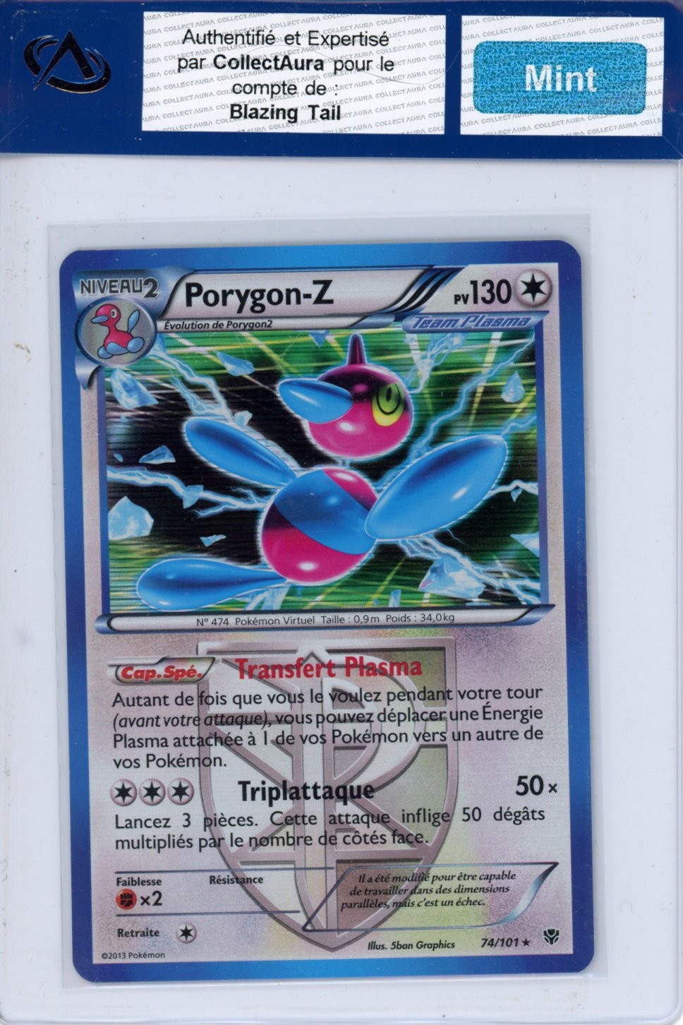 Pokemon Card Porygon-z 74/101 COLLECTAURA Mint