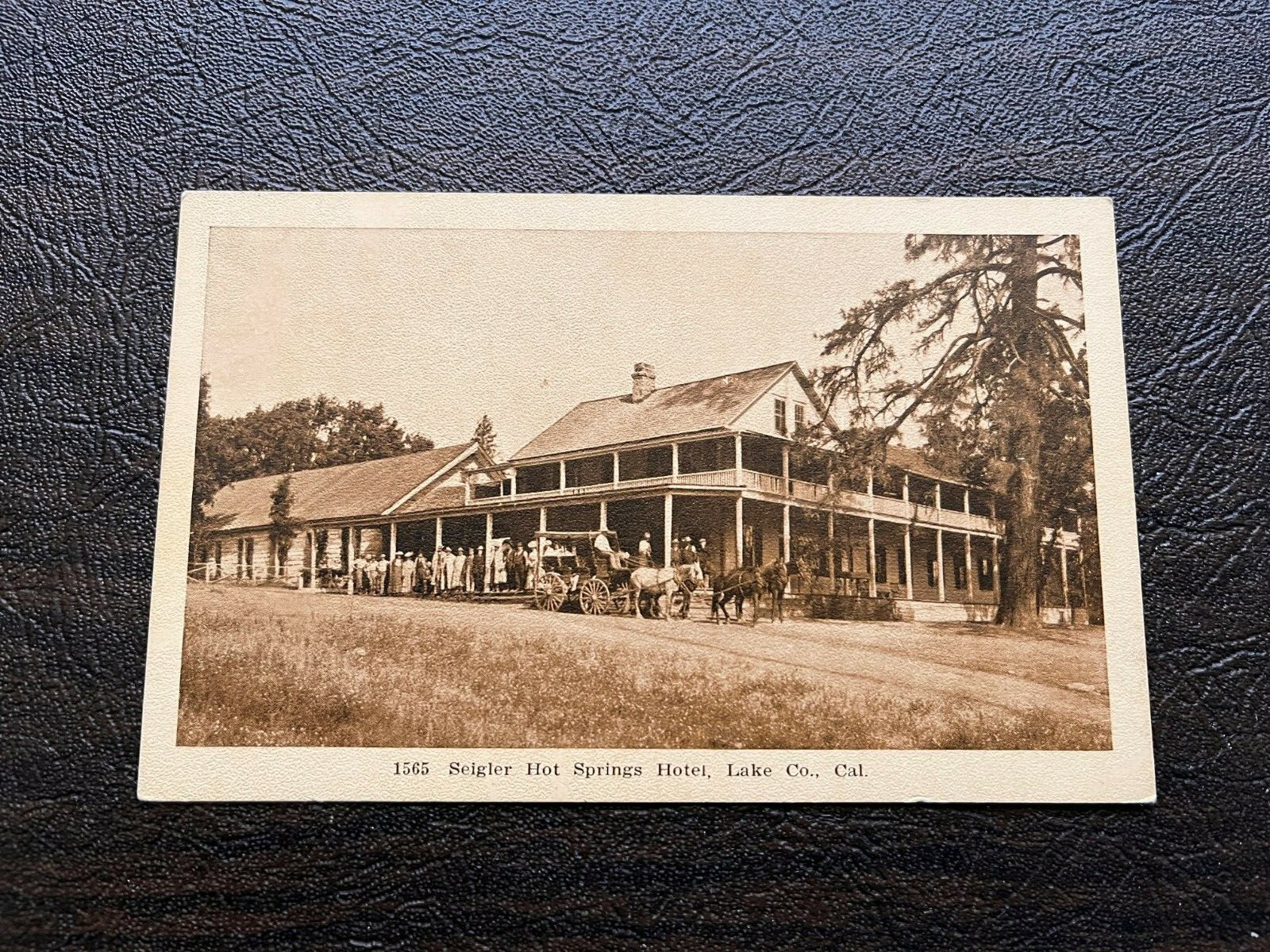 Photo PC Seigler Hot Springs California Hotel & Stage Coach early 1900s