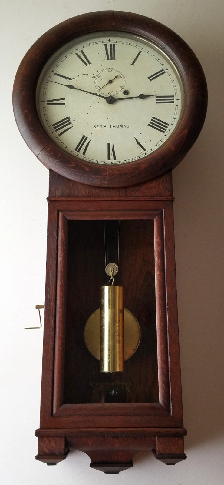 Antique Seth Thomas No. 2 Regulator Wall Clock Weight Driven 8-Day