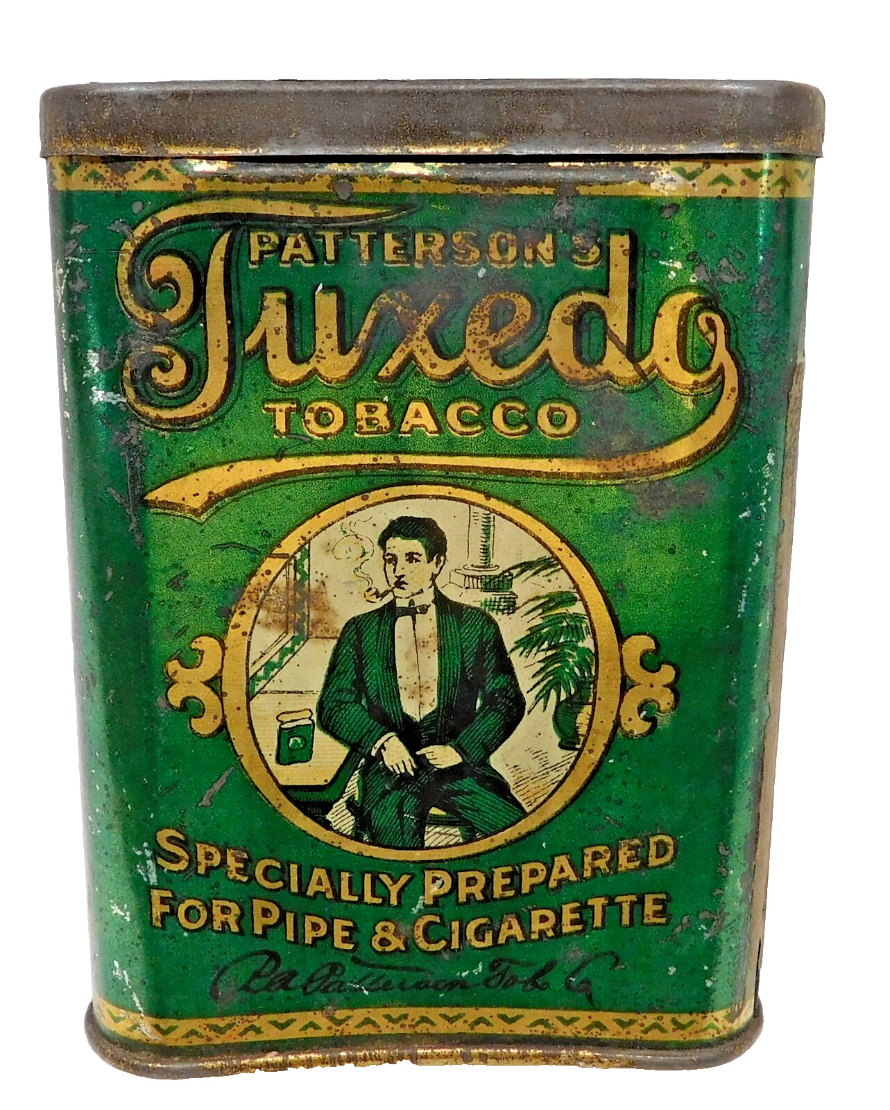 Vintage Patterson's Tuxedo Tobacco Curved Tin For Pipe & Cigarette Tobacco