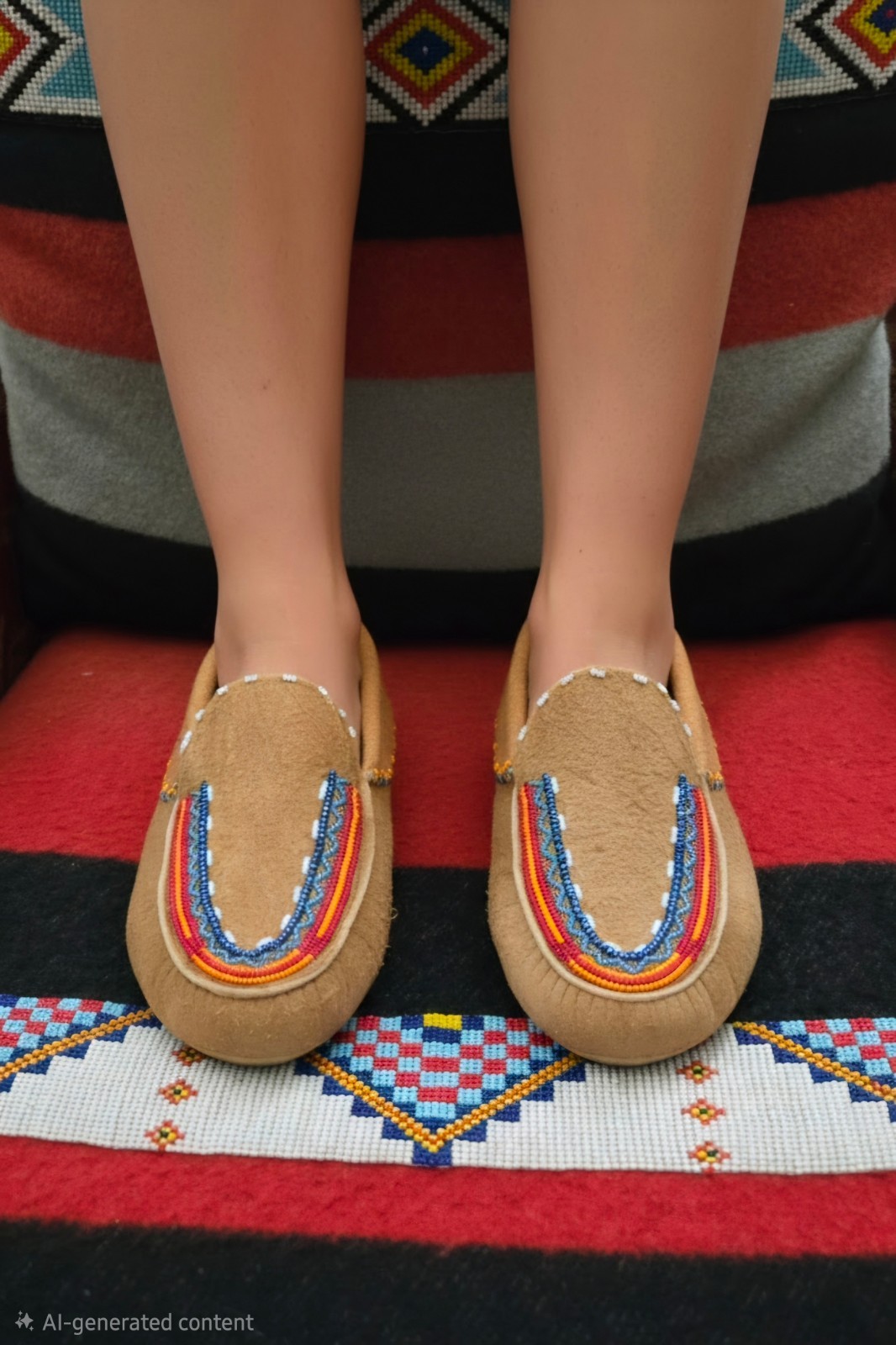 Vintage 1970's Native American Beaded Moccasins #1 Vintage 1970's Native American Beaded Moccasins #1