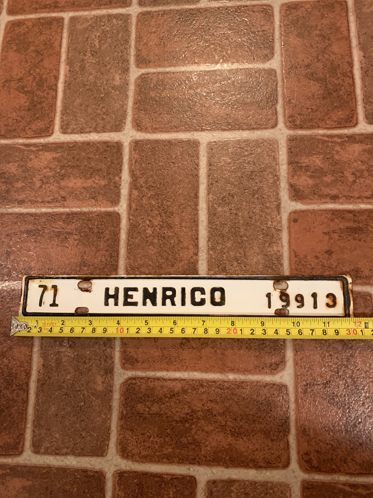 Vintage Henrico County Virginia License Plate Topper 1971 Vintage Henrico County Virginia License Plate Topper 1971
