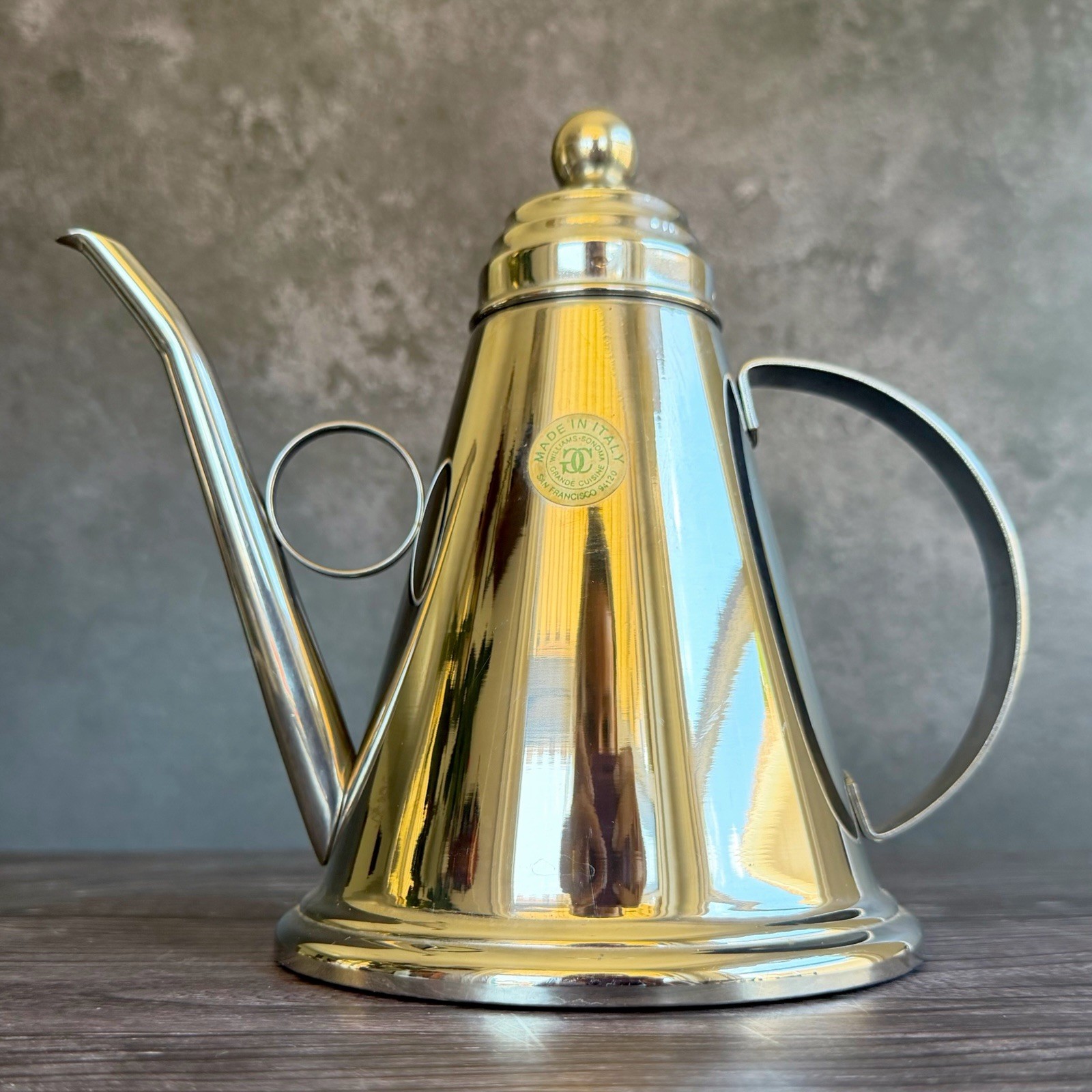 Vintage VEV Vigano Conica 18/10 Stainless Steel Coffee Pot Made Italy MCM