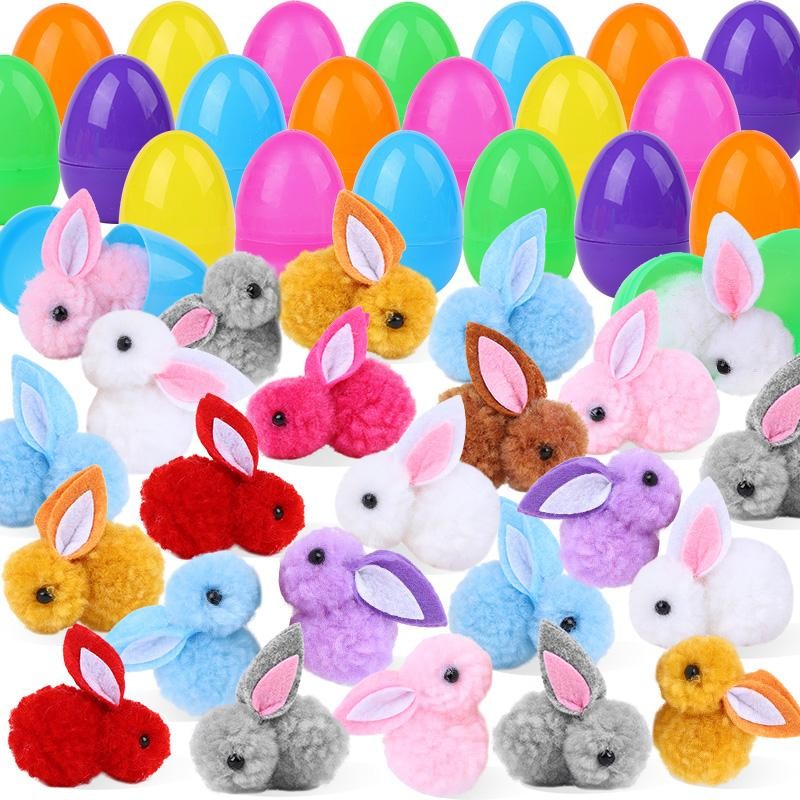 24pcs Cute Easter Egg with Rabbit Figure for Kids Easter Birthday Party Baske 24pcs Cute Easter Egg with Rabbit Figure for Kids Easter Birthday Party Baske