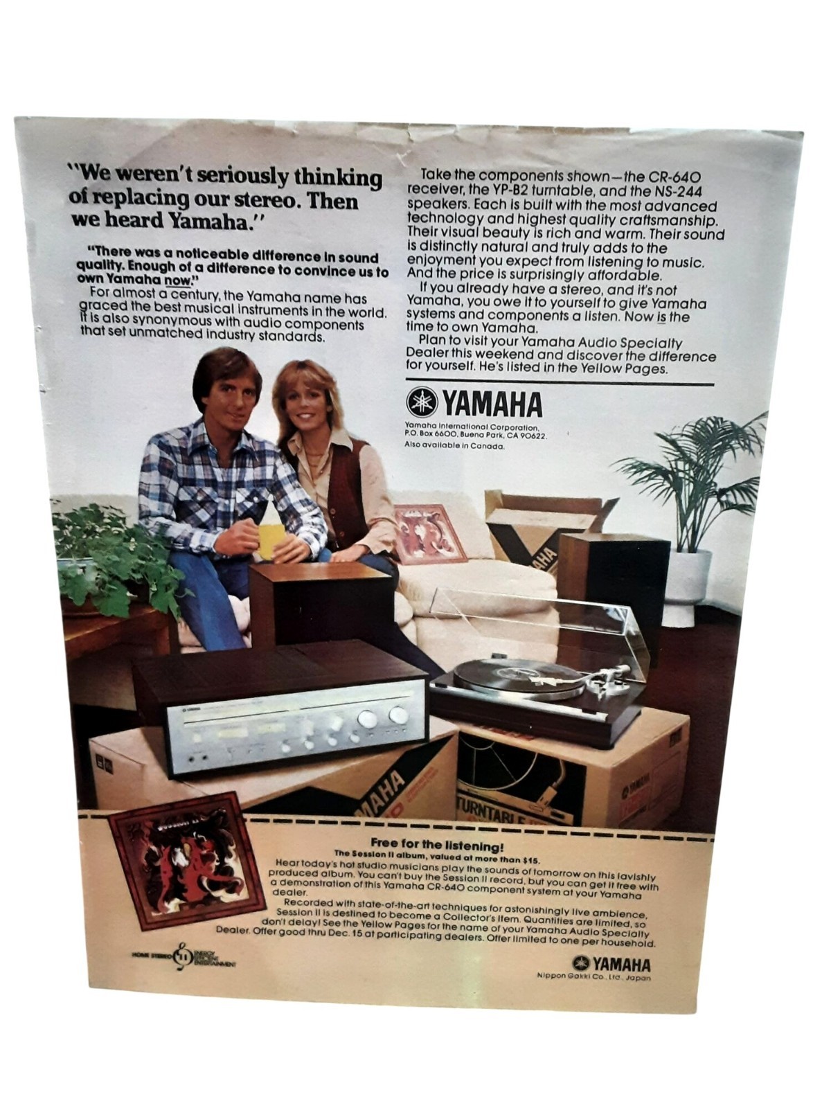 1979 Yamaha CR-640 Stereo Receiver Turntable Audio System Print Ad