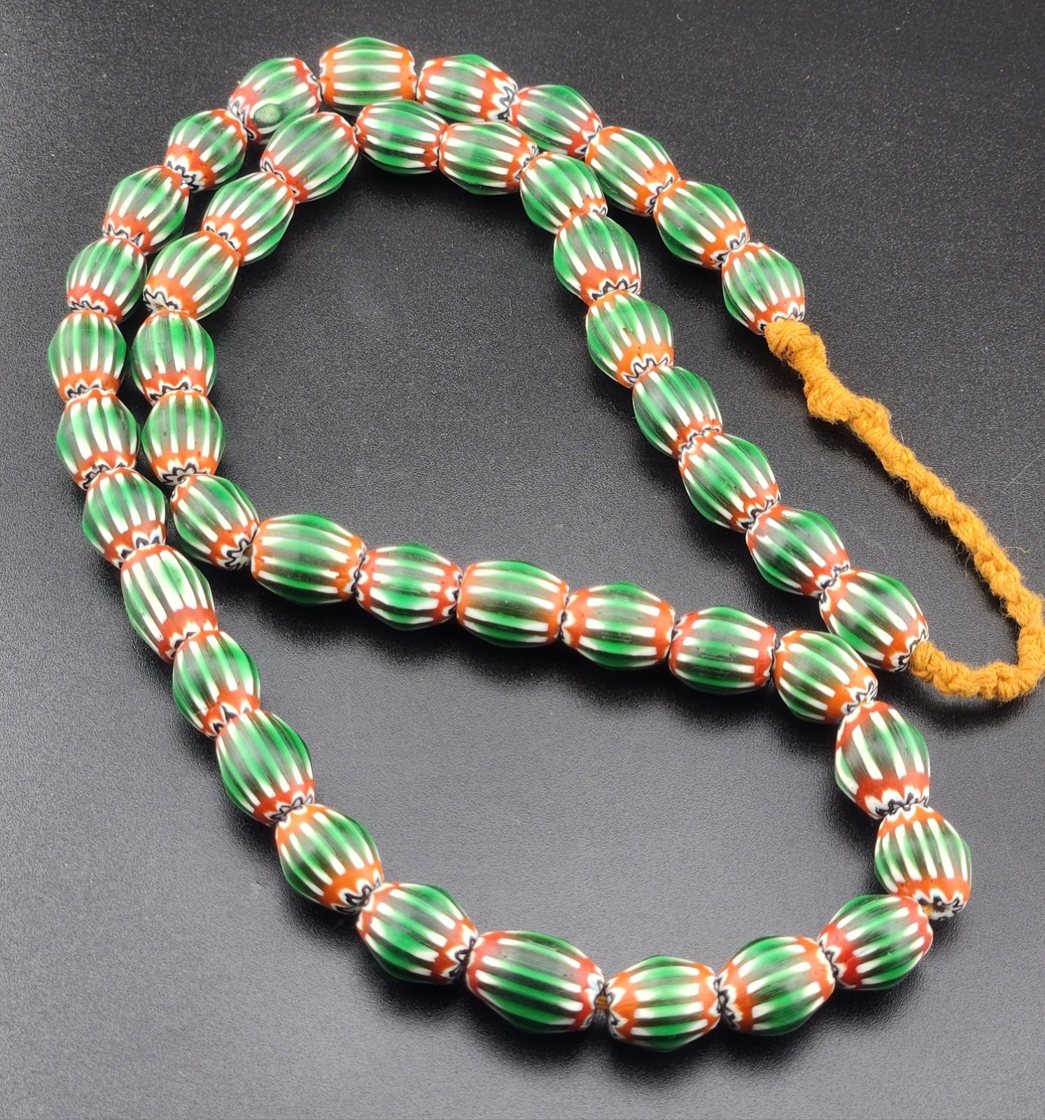 Vintage Venetian Style Chevron Beads 10mm Beautiful string Vintage Venetian Style Chevron Beads 10mm Beautiful string
