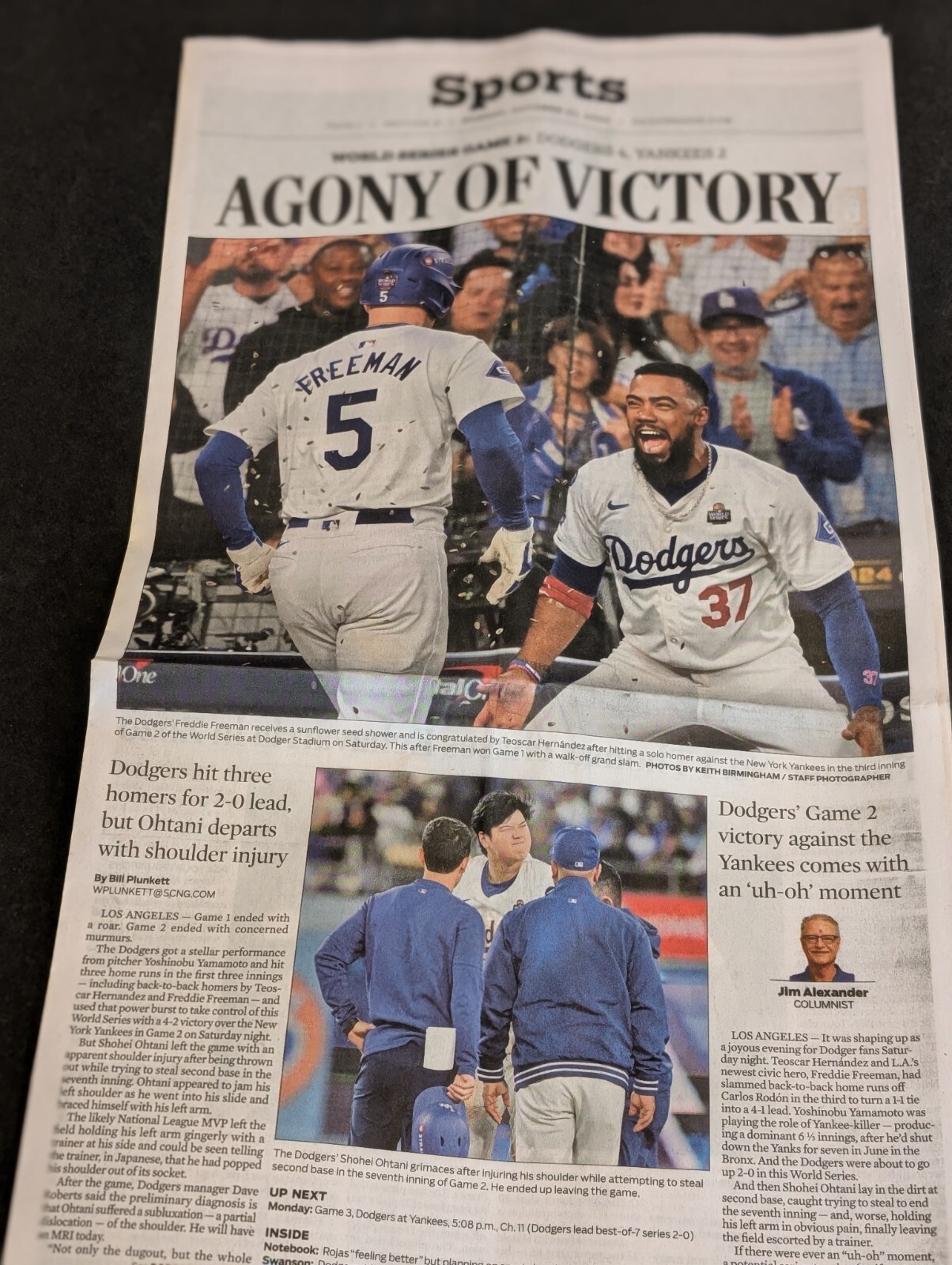 Daily Breeze 10/27/24 World Series Game 2 Dodgers Shohei Ohtani\'s Injury 