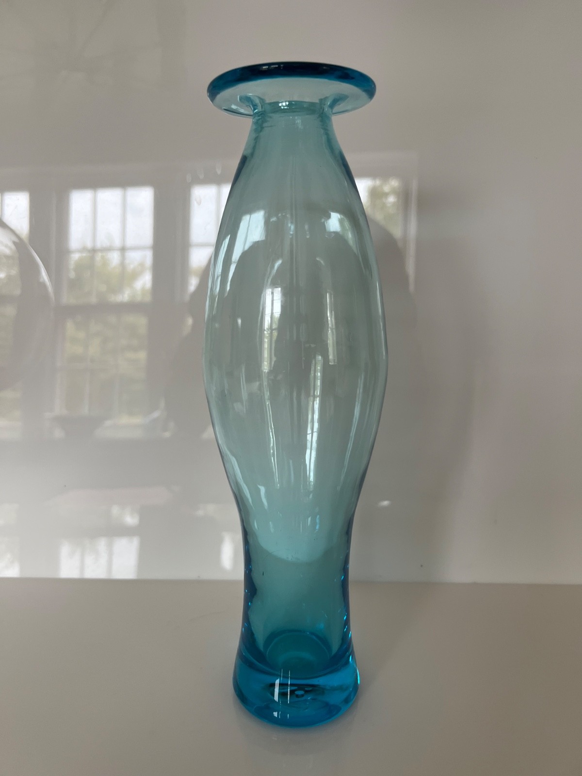 Vintage GREENWICH FLINT CRAFT Blue Decanter 13