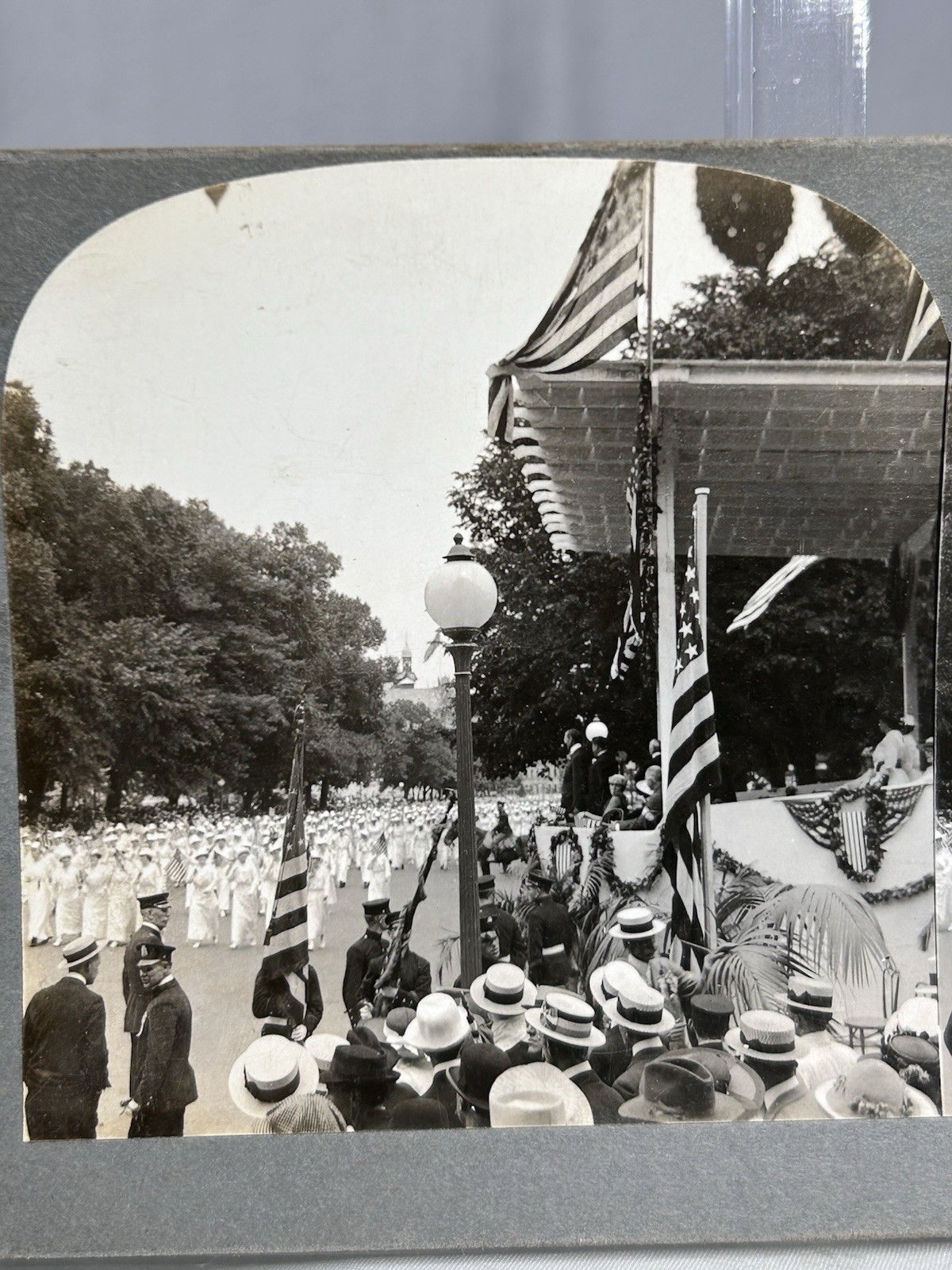 Antique 1916 Keystone Stereocard  ~ 17385 Women Marchers Preparedness Parade DC