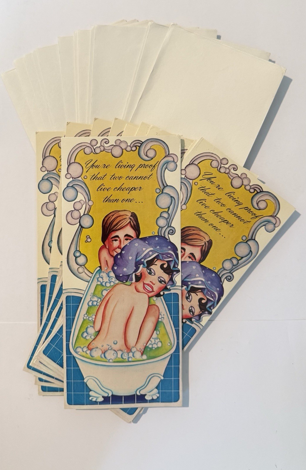 VTG 1976 JOLI GREETING ADULT HUMOR NOVELTY HAPPY ANNIVERSARY LOT OF 12 CARDS