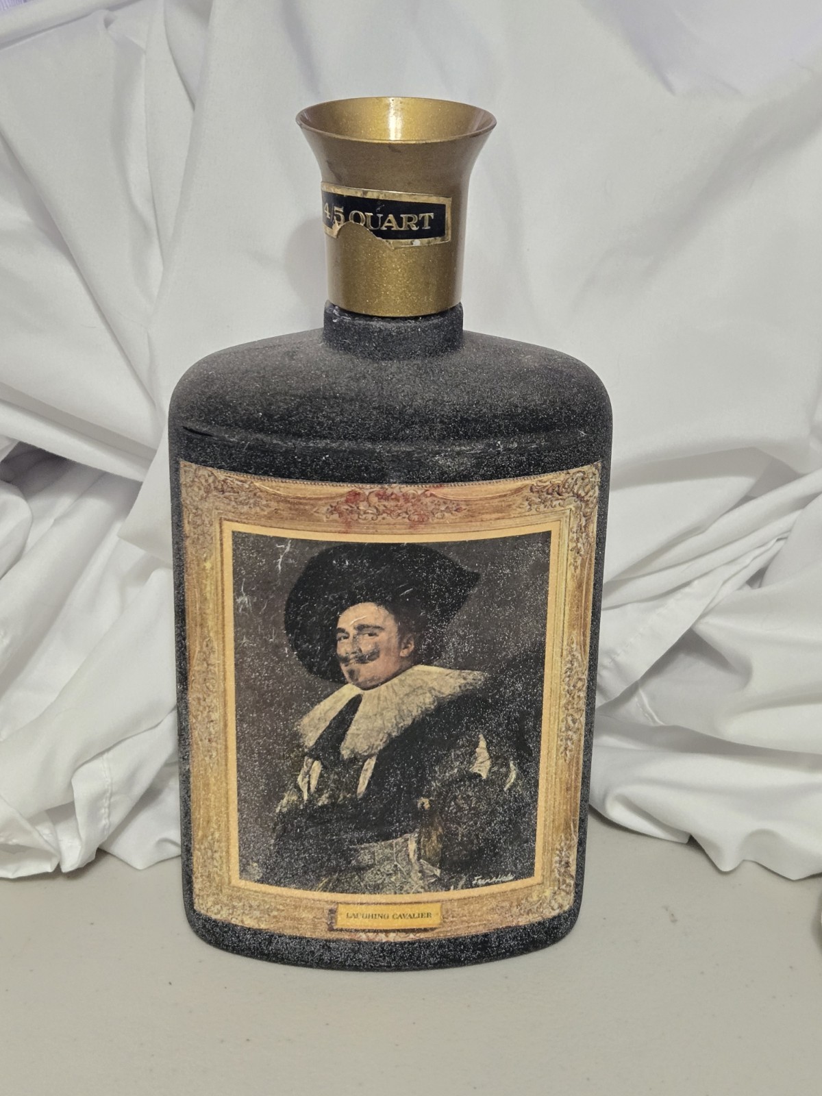 Vtg Jim Beam Whiskey Frosted Decanter Bottle \