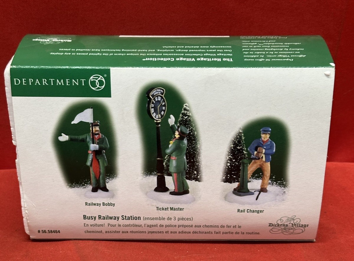 Vintage Dept 56 Dickens Village BUSY RAILWAY STATION Christmas Village ￼Figurine
