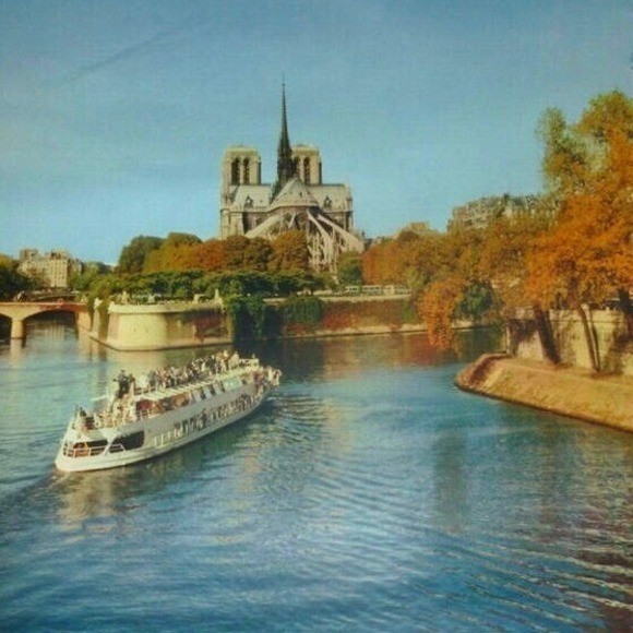French Government Travel Poster Paris La Seine Et Notre-Dame 24x39 Vintage