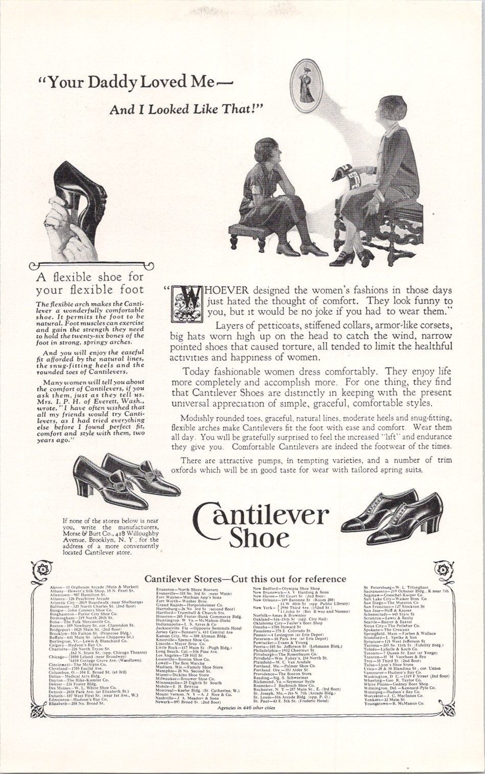 Cantilever Shoe Vintage 1925 Original Print Ad Women\'s Flexible Footwear Cantilever Shoe Vintage 1925 Original Print Ad Women\'s Flexible Footwear