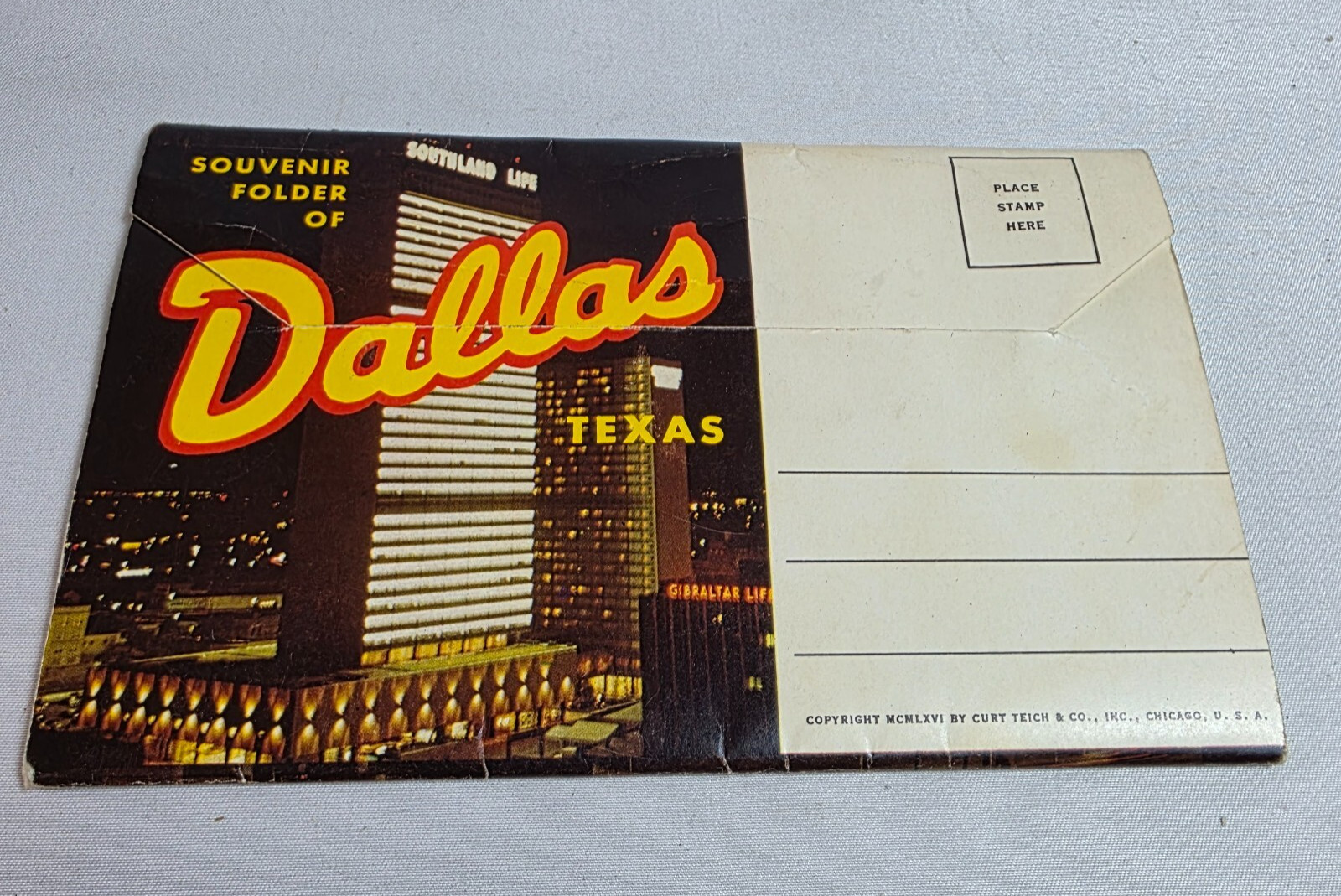 Vintage 1966 Foldout Postcard Booklet Dallas Texas Unposted