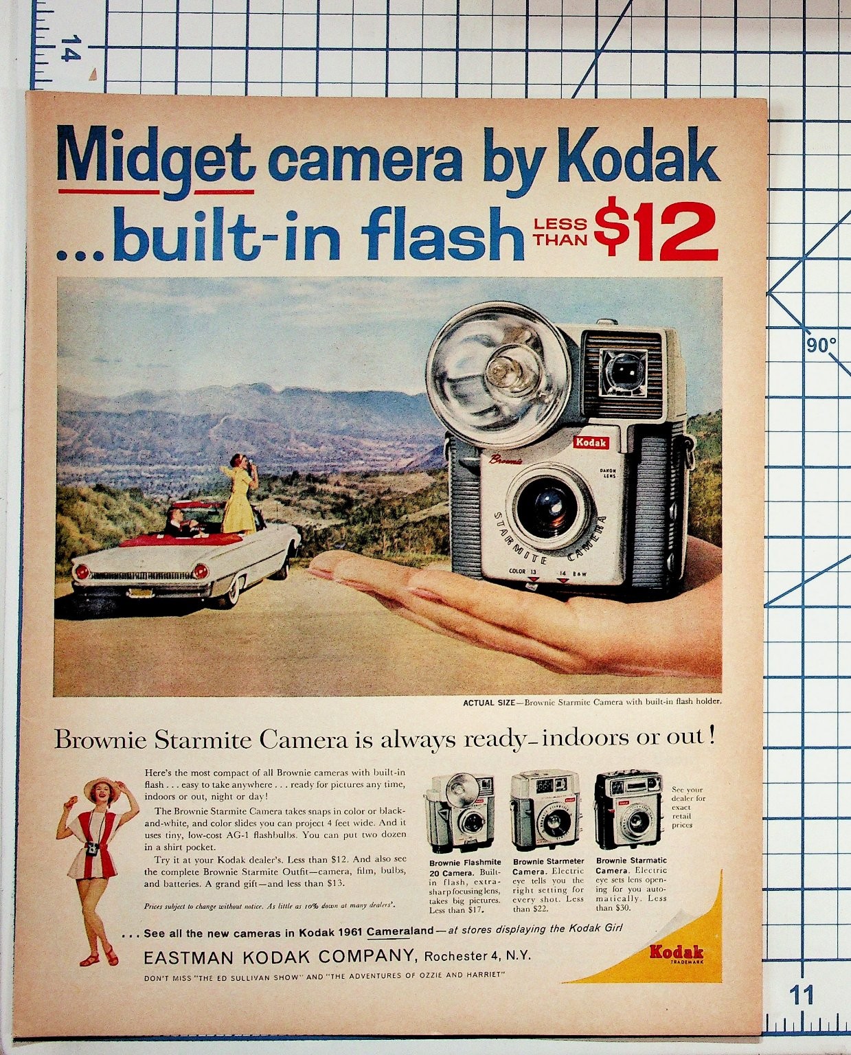 1961 Kodak Brownie Starmite Camera Vintage Print Ad Built-in Flash 1961 Kodak Brownie Starmite Camera Vintage Print Ad Built-in Flash
