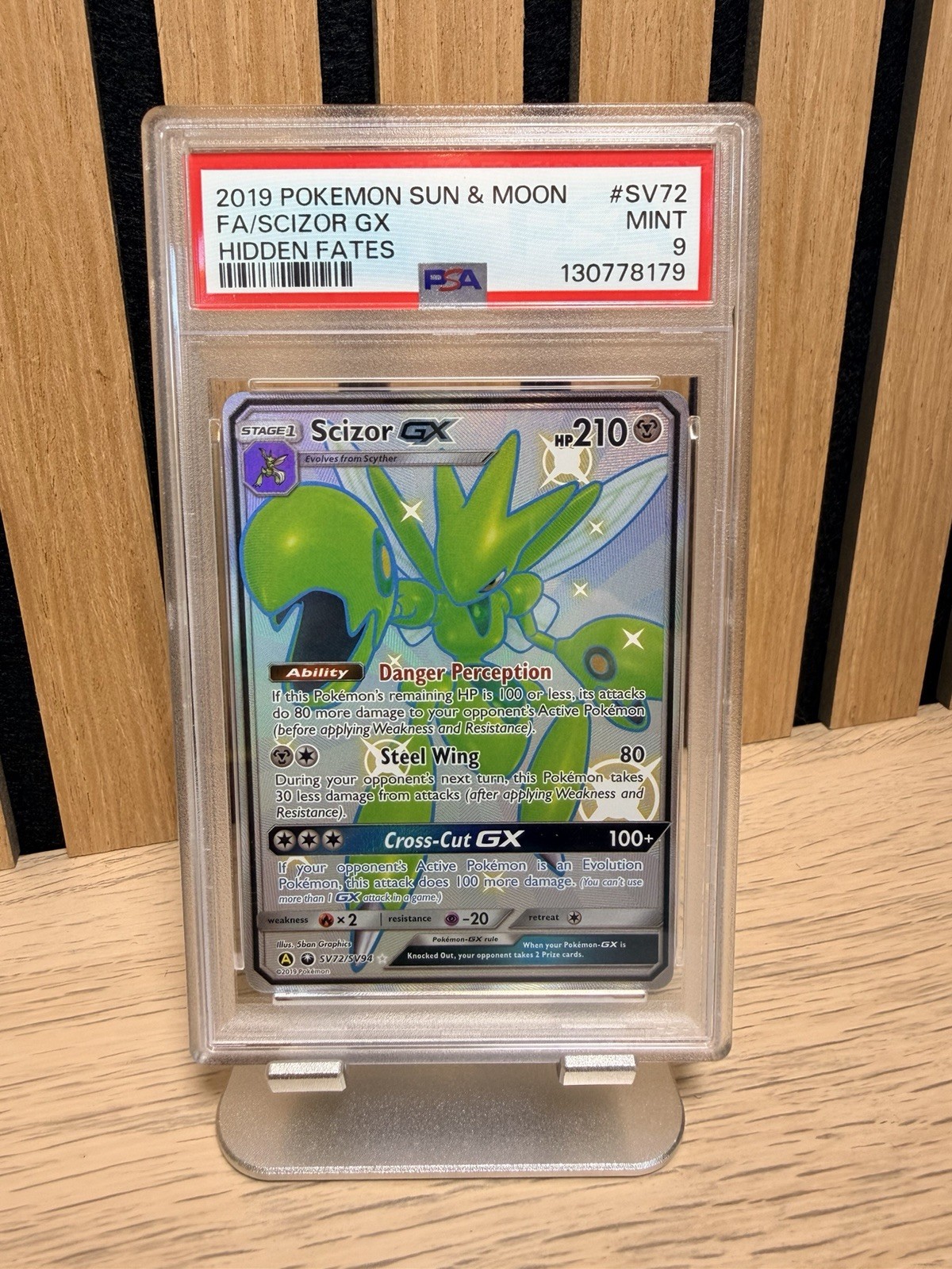Pokemon Scizor GX Hidden Fates SV72/SV94 Holo Full Art PSA 9 Pokemon Scizor GX Hidden Fates SV72/SV94 Holo Full Art PSA 9