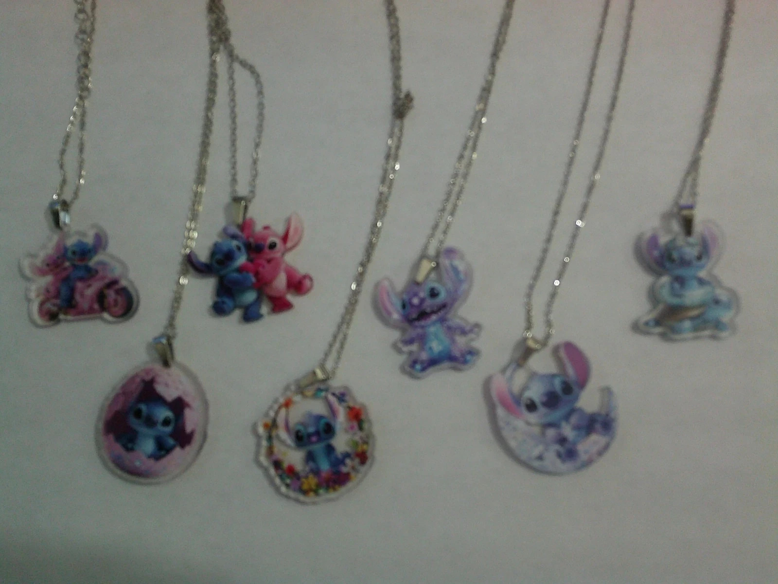 7 NEW acrylic flat 2D DISNEY LIL & STITCH necklaces