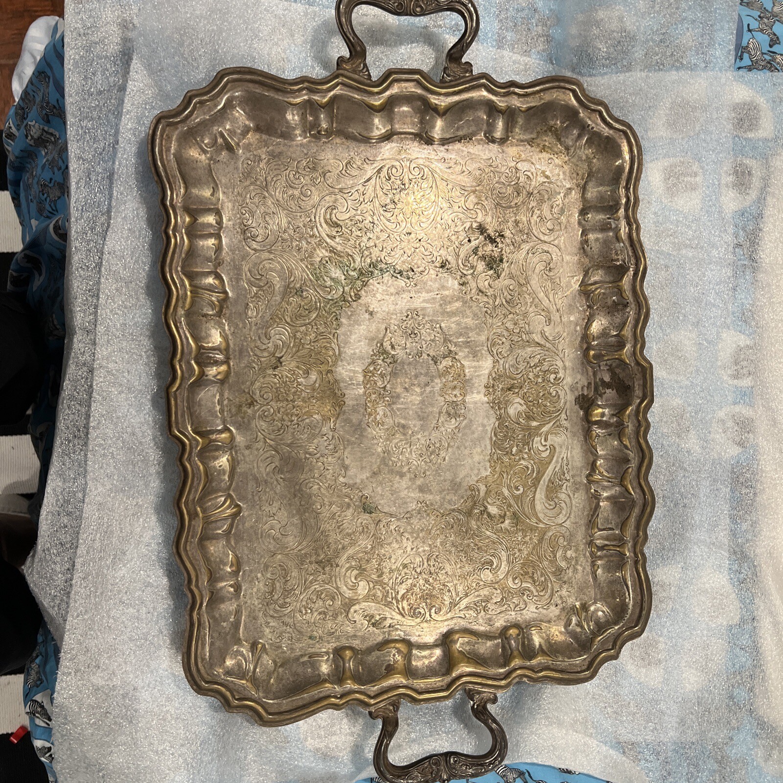 Vintage Sheridan Silverplate Footed Electric Warming Serving Tray Platter 15x23 Vintage Sheridan Silverplate Footed Electric Warming Serving Tray Platter 15x23