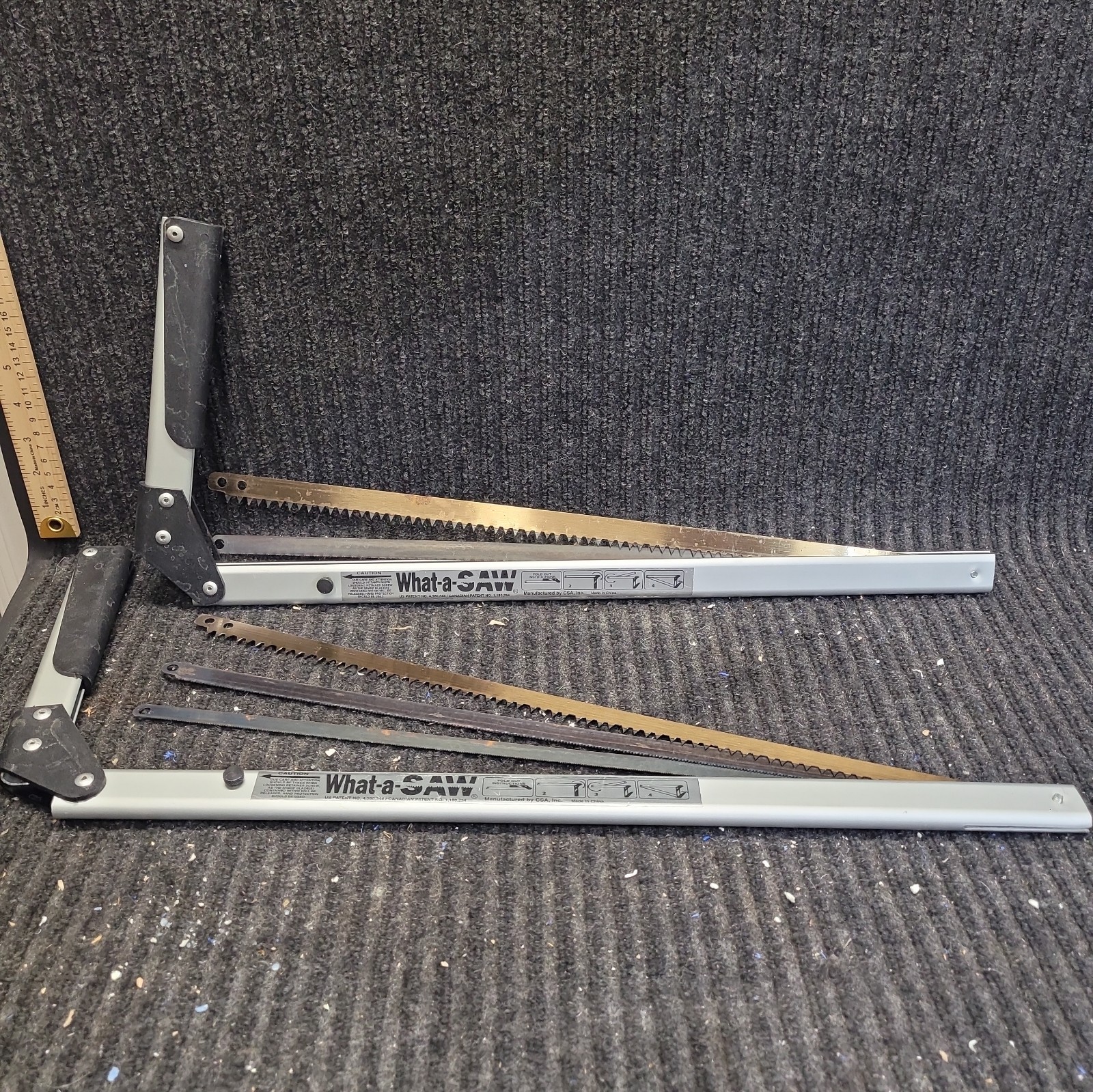 Vintage What-a-Saw Deluxe Folding Multi Saw 3 Blades Case Box 1990s USA