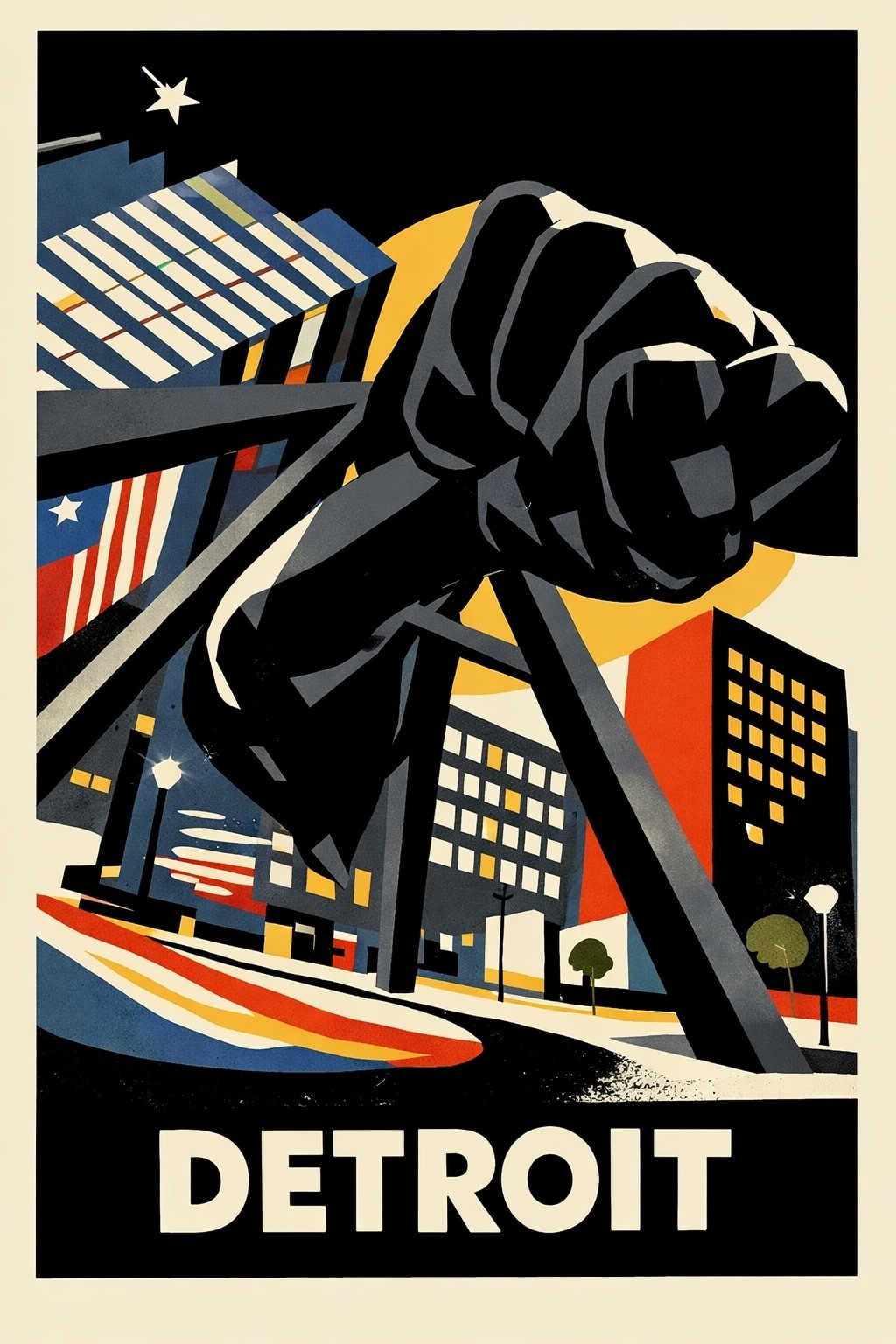 Detroit Art Poster 🌇 - 2x3 Print - 16x24” Premium Matte Paper 200gsm