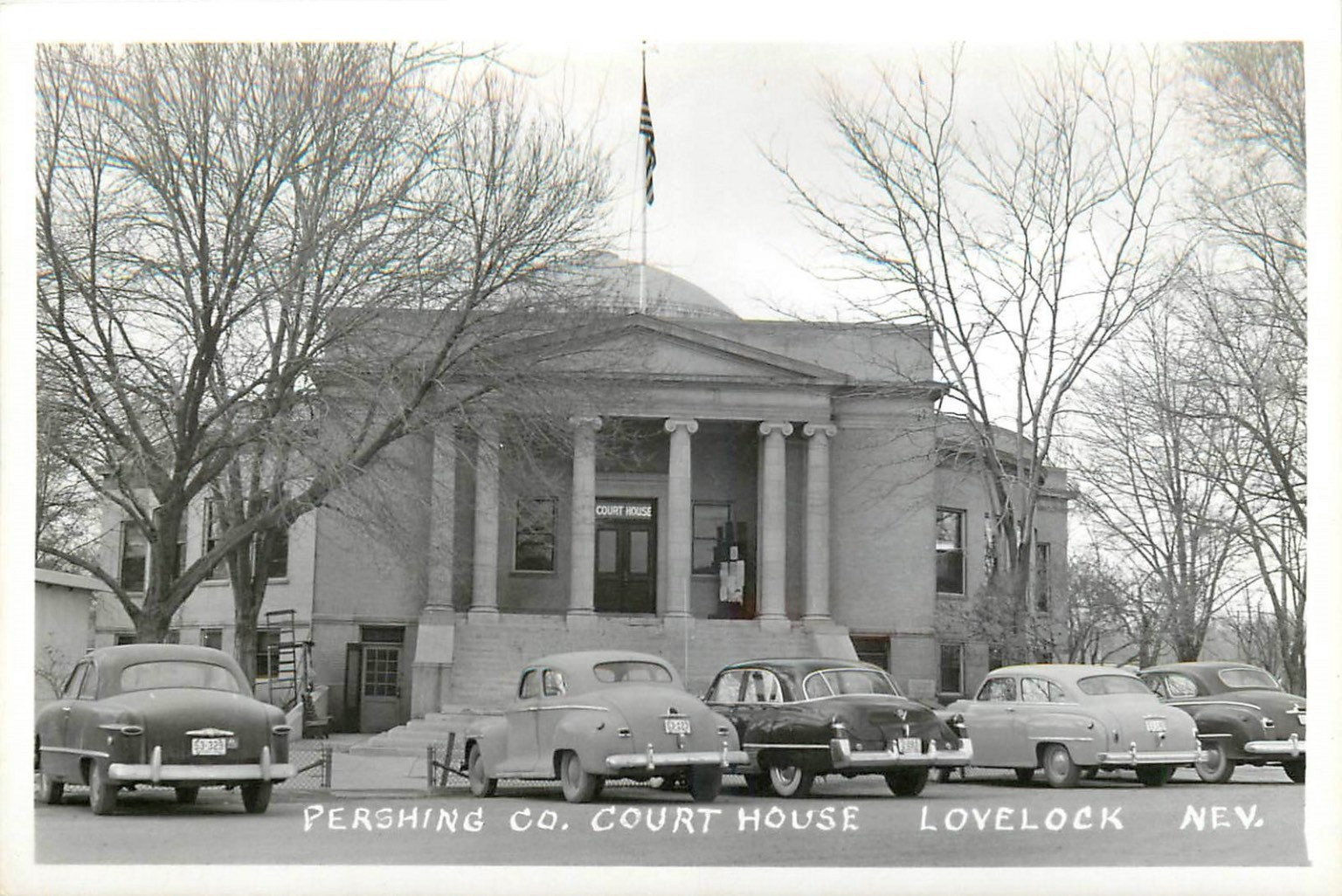 RPPC Pershing Co. Court House Lovelock Nevada Vintage Cars 1940s-50s
