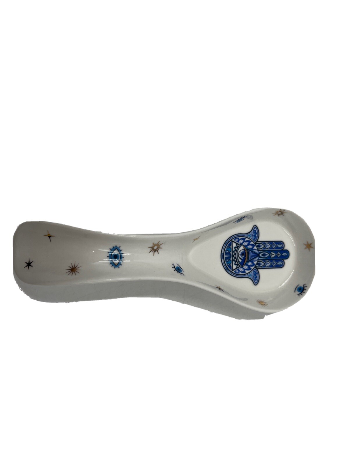 Elegance Porcelain 3x9in Blue Hand with Eye Spoon Rest BB01B02003