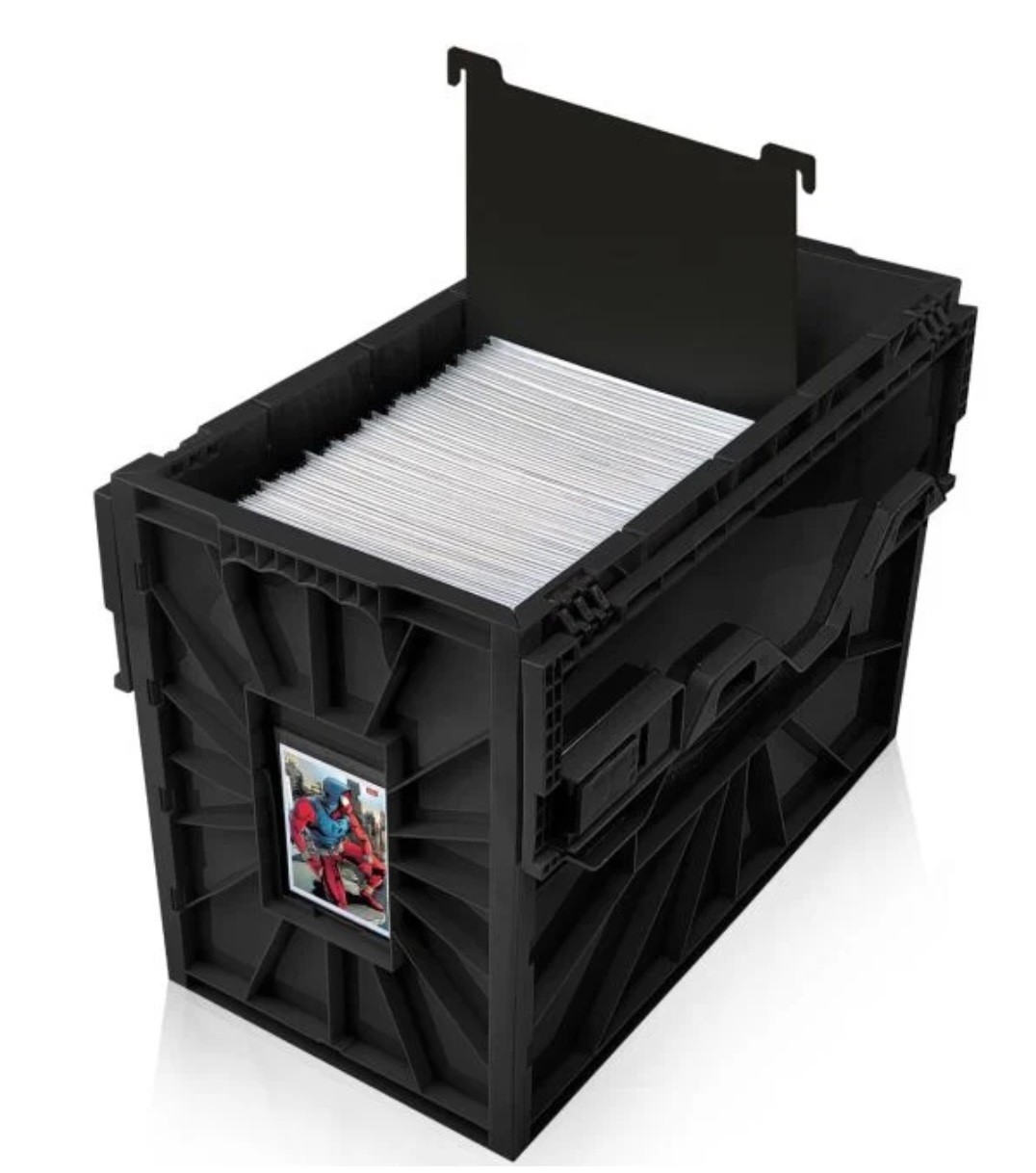 BCW Short Comic Bin Stackable w/ Locking Lid (Black Plastic) - BCW Short Comic Bin Stackable w/ Locking Lid (Black Plastic) -