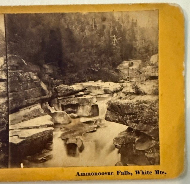 Antique 1860s Stereoview Ammonoosuc Falls White Mountains Franklin White NH Antique 1860s Stereoview Ammonoosuc Falls White Mountains Franklin White NH