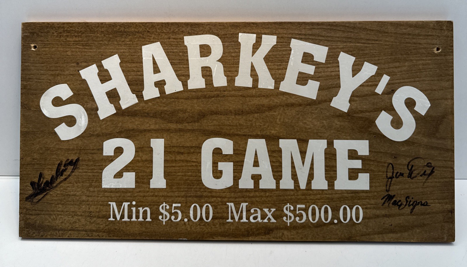 RARE ORIGINAL 1970s  “ SHARKEYS “CASINO GARDNERVILLE NEVADA  21 TABLE $5 To $500