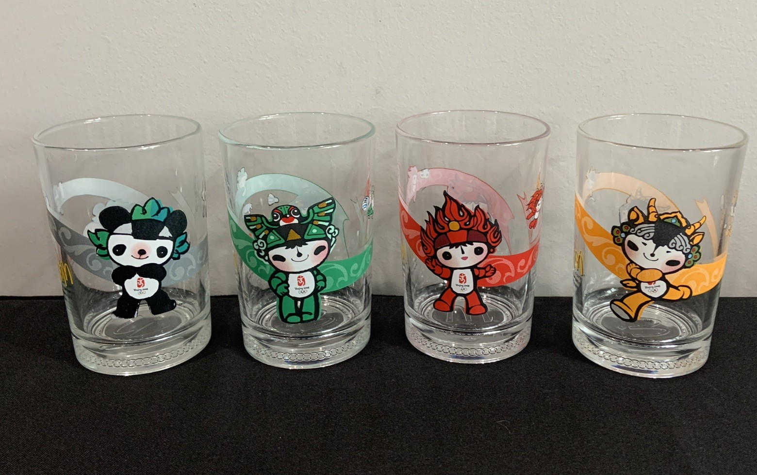 McDonald\'s 2008 Beijing Olympic Games Set of 4 Glasses Fuwa Mascots