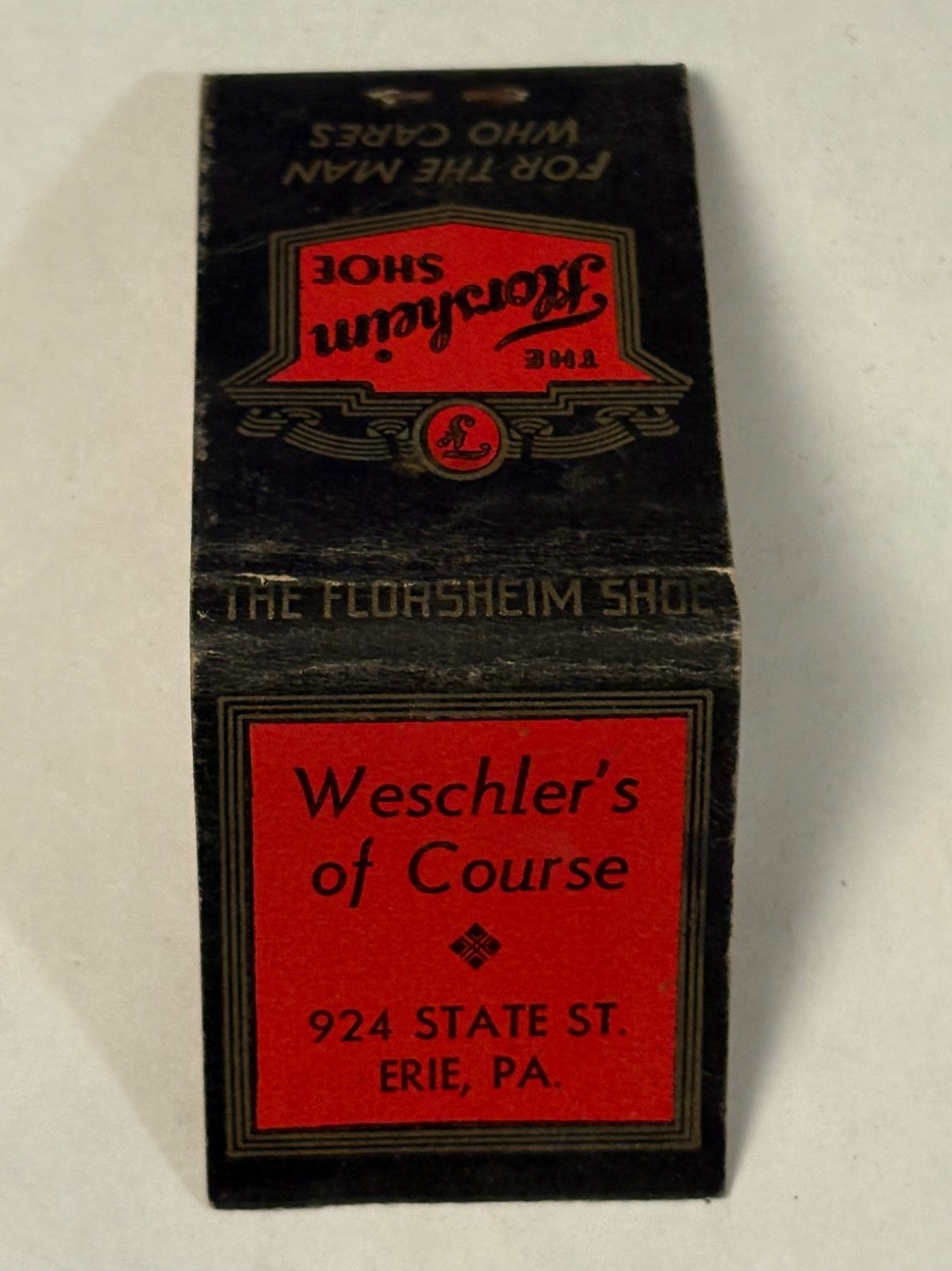 Weschlers of Course Used Feature Matchbook Erie PA The Florsheim Shoes Vintage